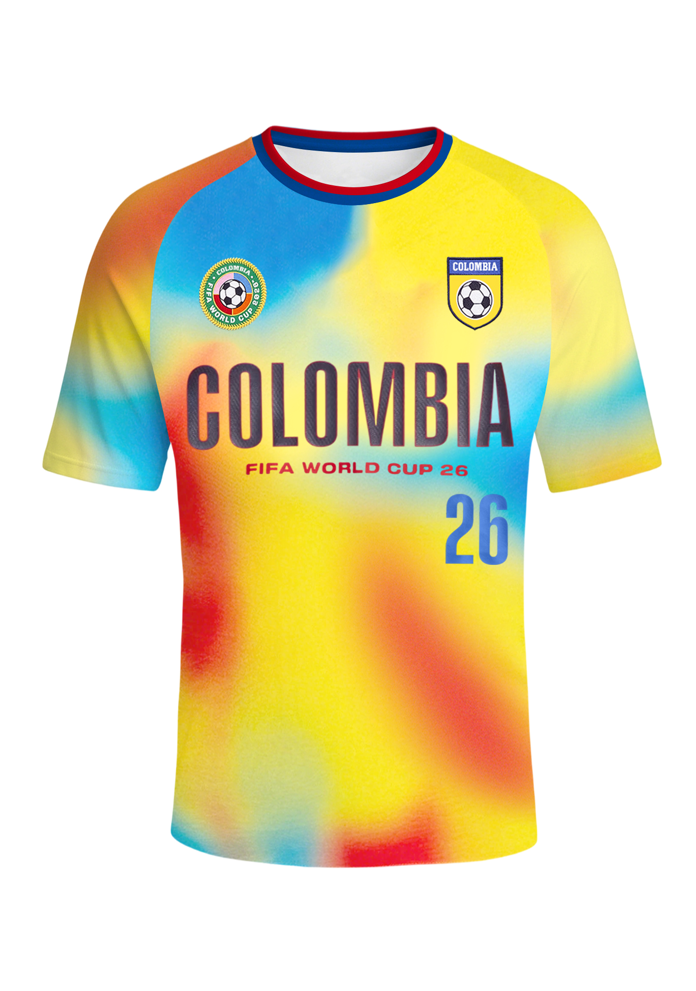 Men's Colombian Patriotic Tie Dye Jersey Shirts