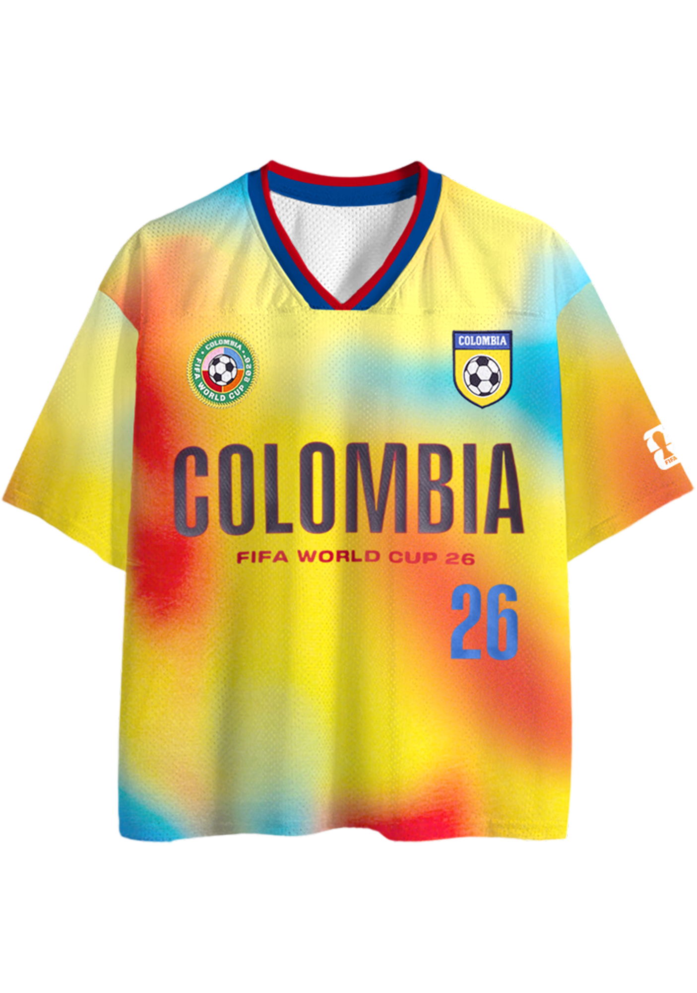 Colombia #26 Blur Tie Dye Mesh Jersey Shirts