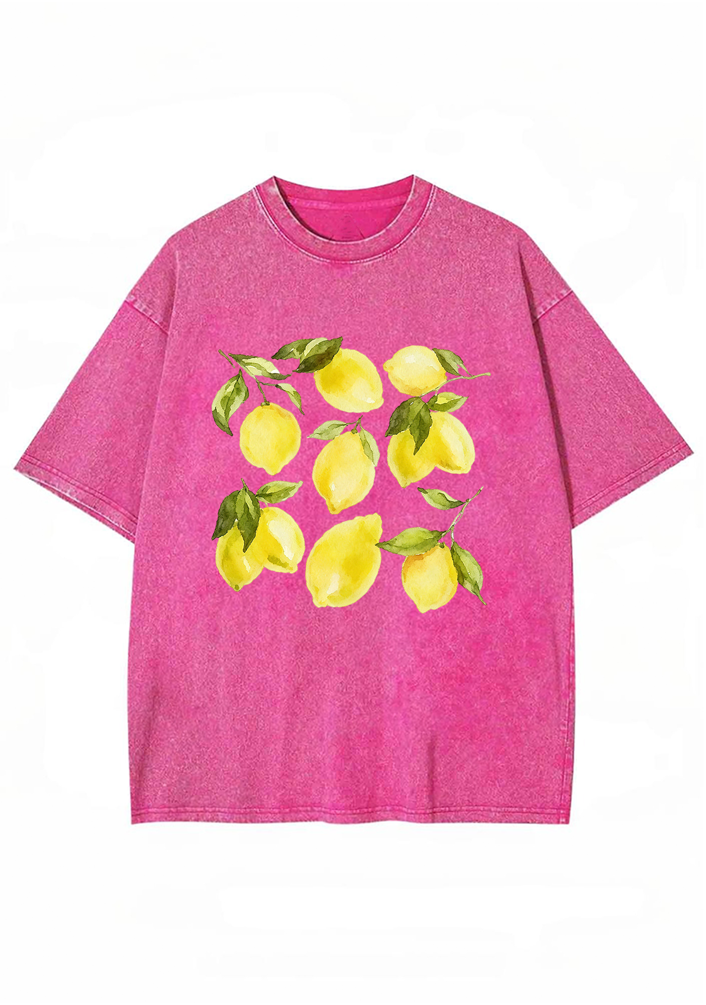 Fresh Lemon With Leaves Summer Fruit Washed Tee