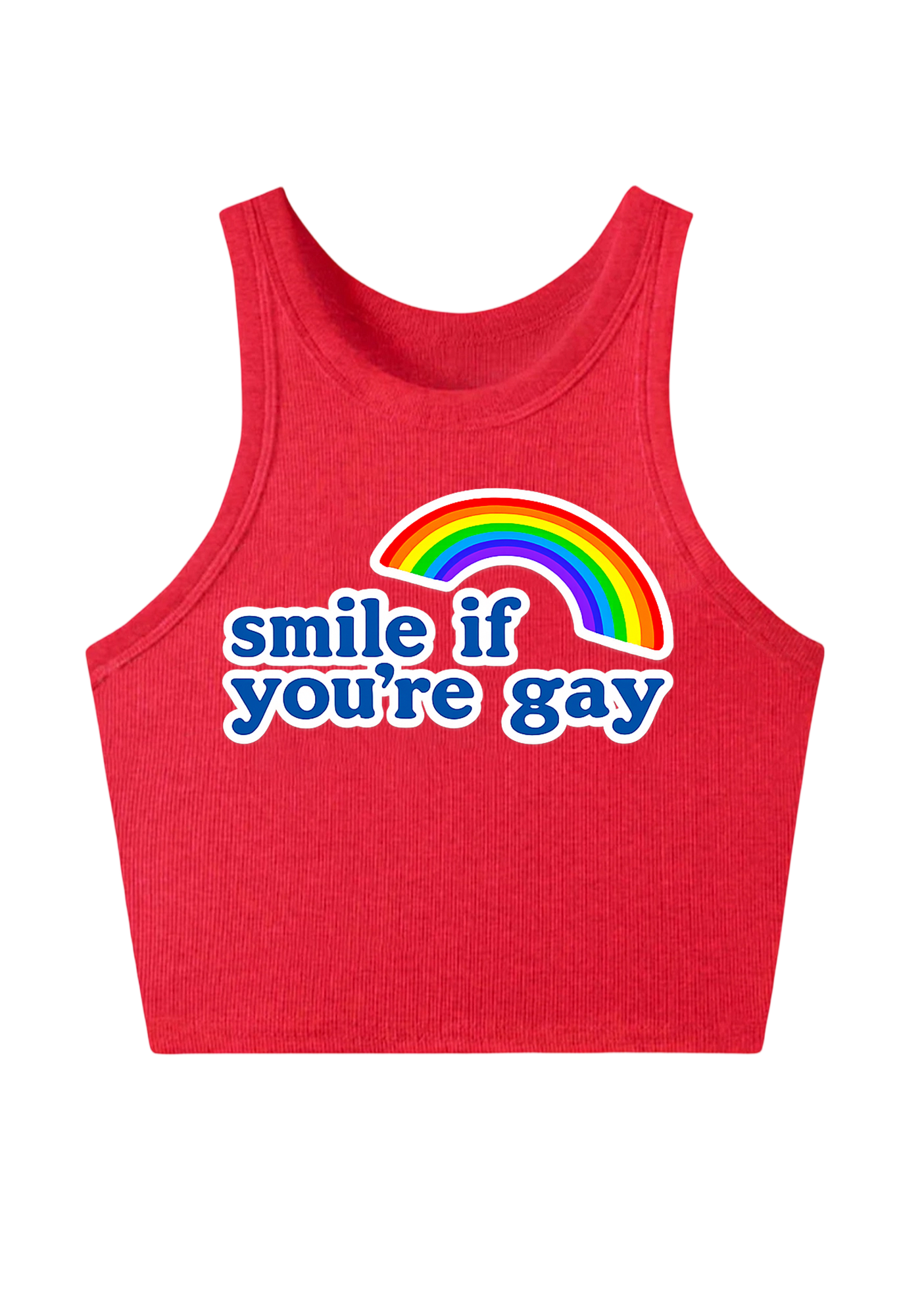 Smile If You're Gay Y2K Crop Tank Top