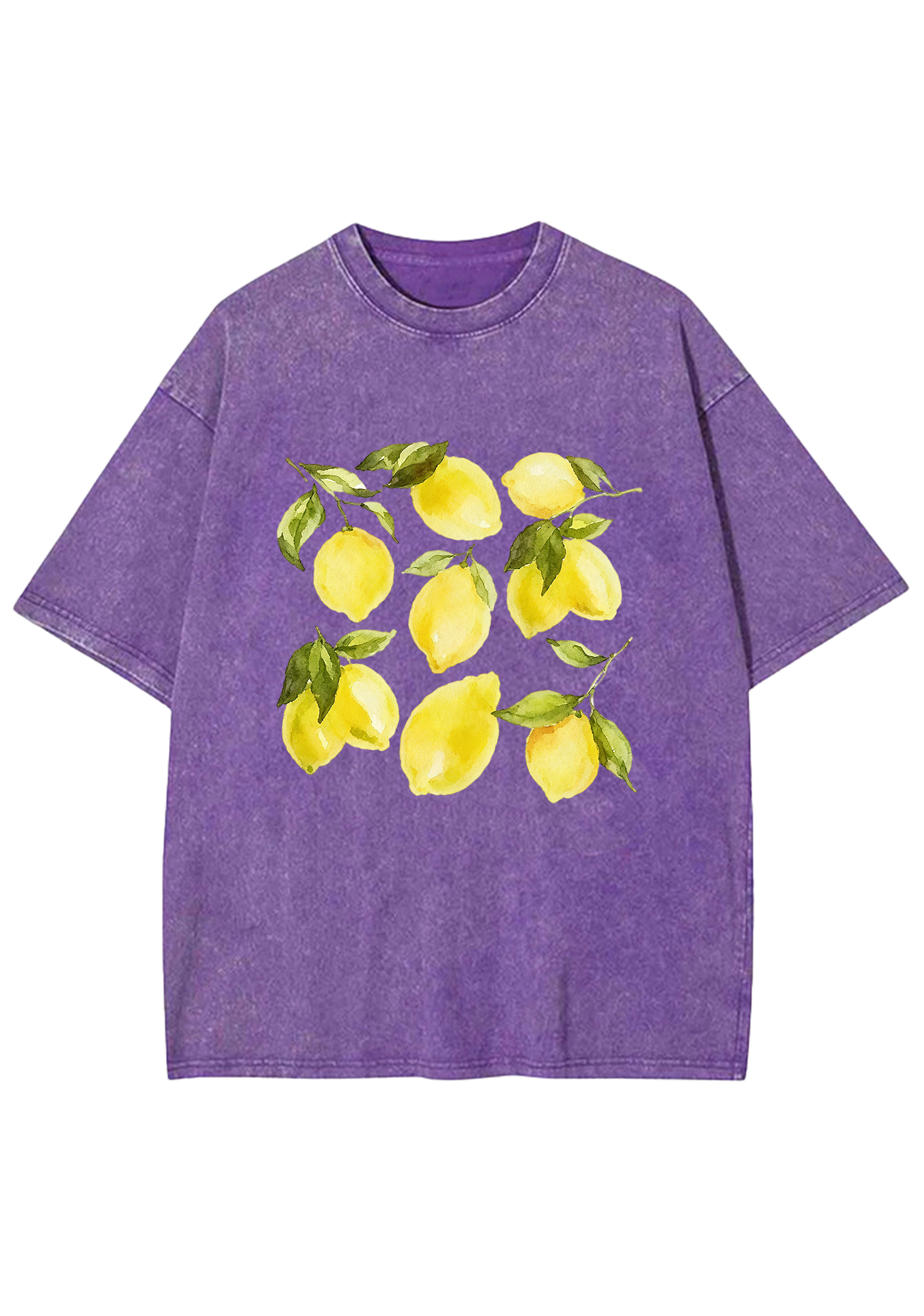 Fresh Lemon With Leaves Summer Fruit Washed Tee