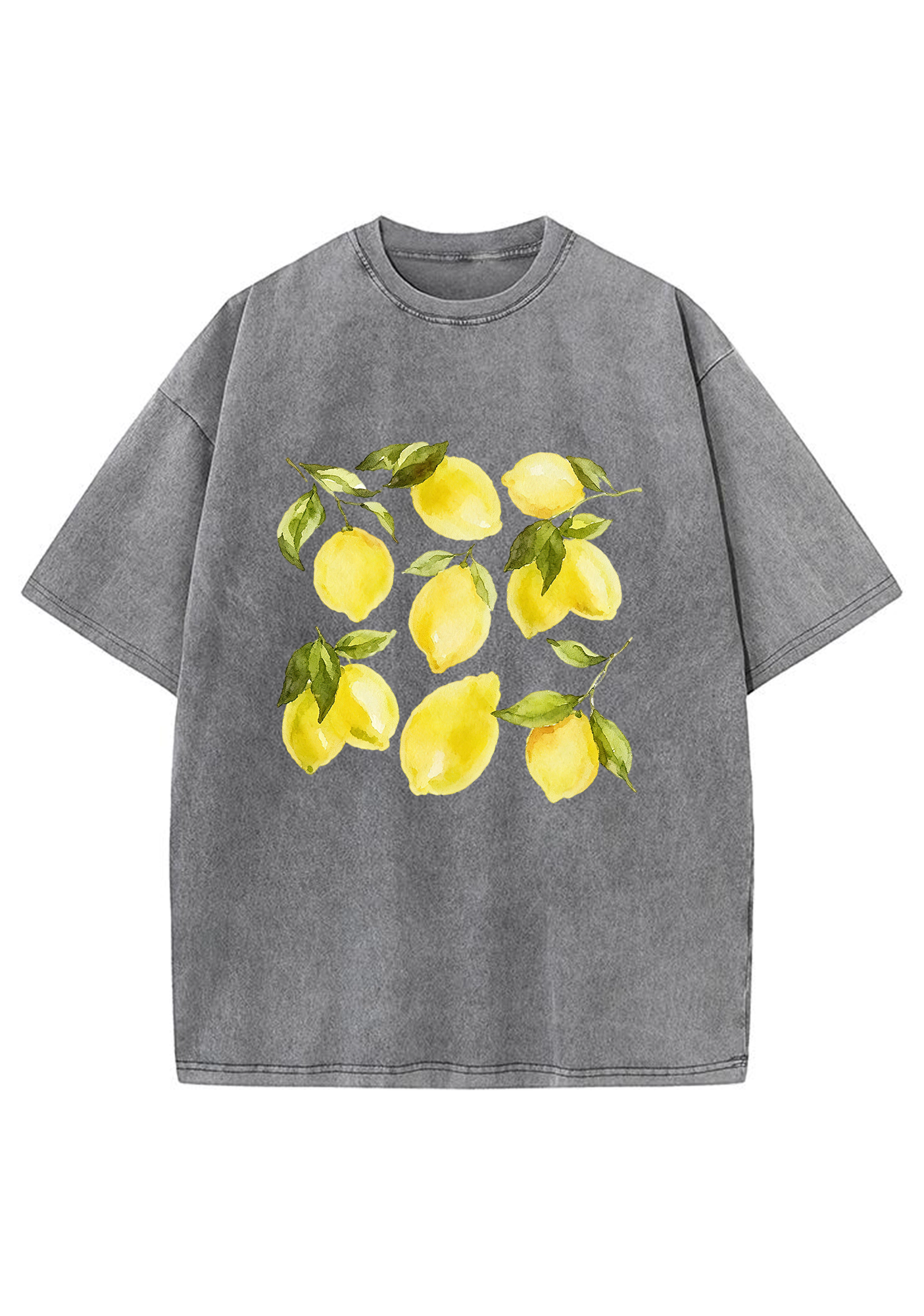Fresh Lemon With Leaves Summer Fruit Washed Tee