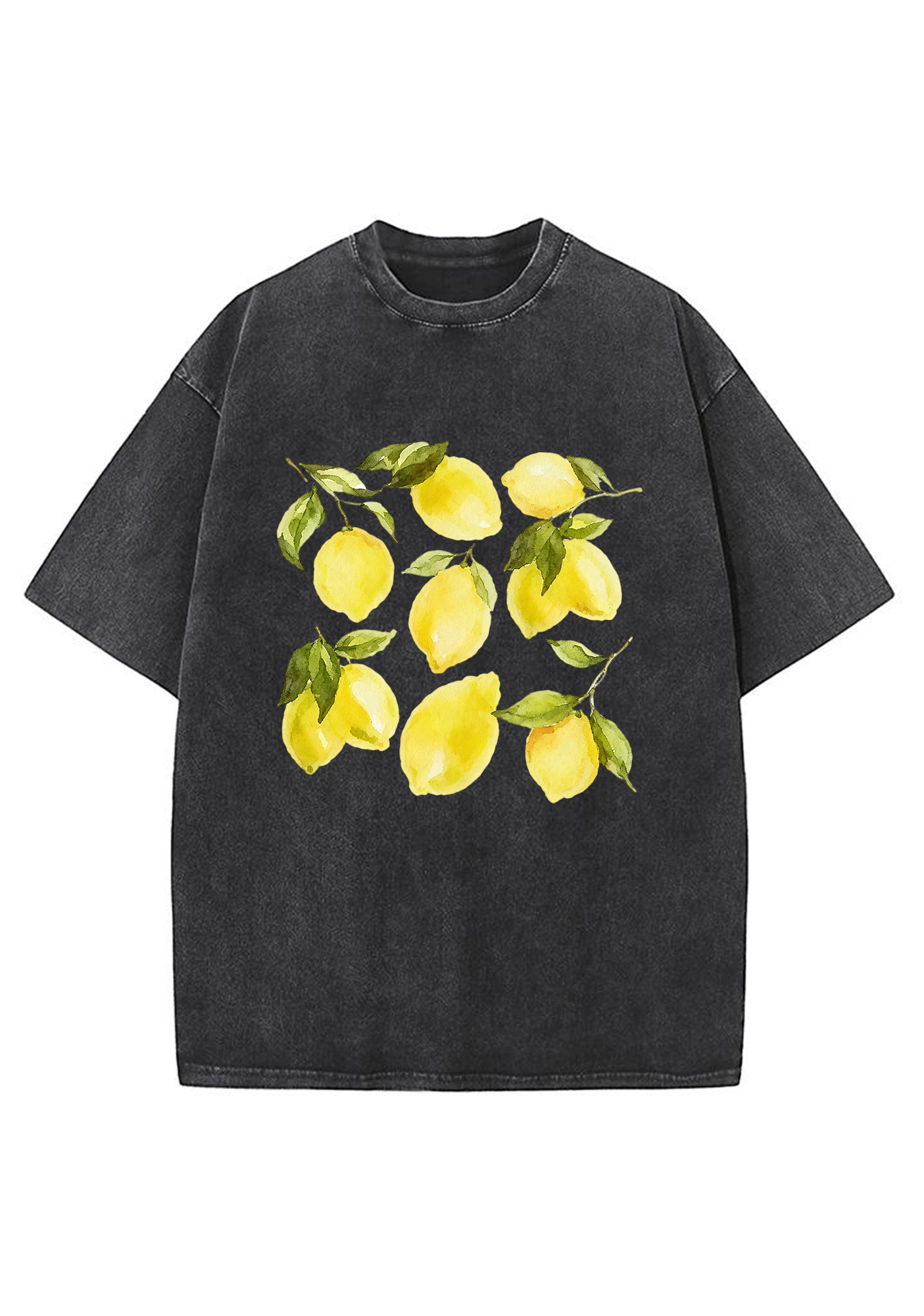 Fresh Lemon With Leaves Summer Fruit Washed Tee