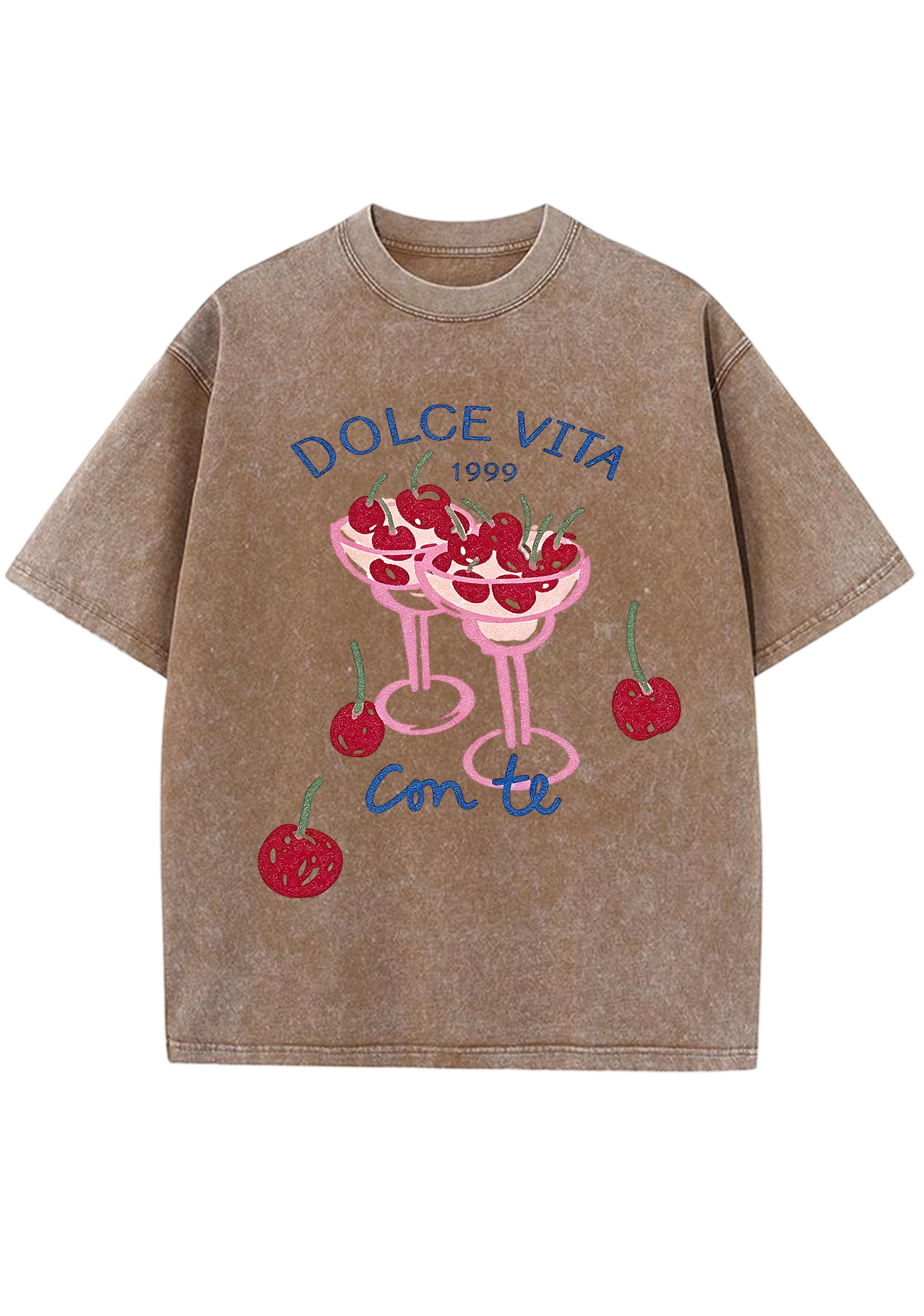 Dolce Vita 1999 Cherry Cocktail Glass Washed Tee