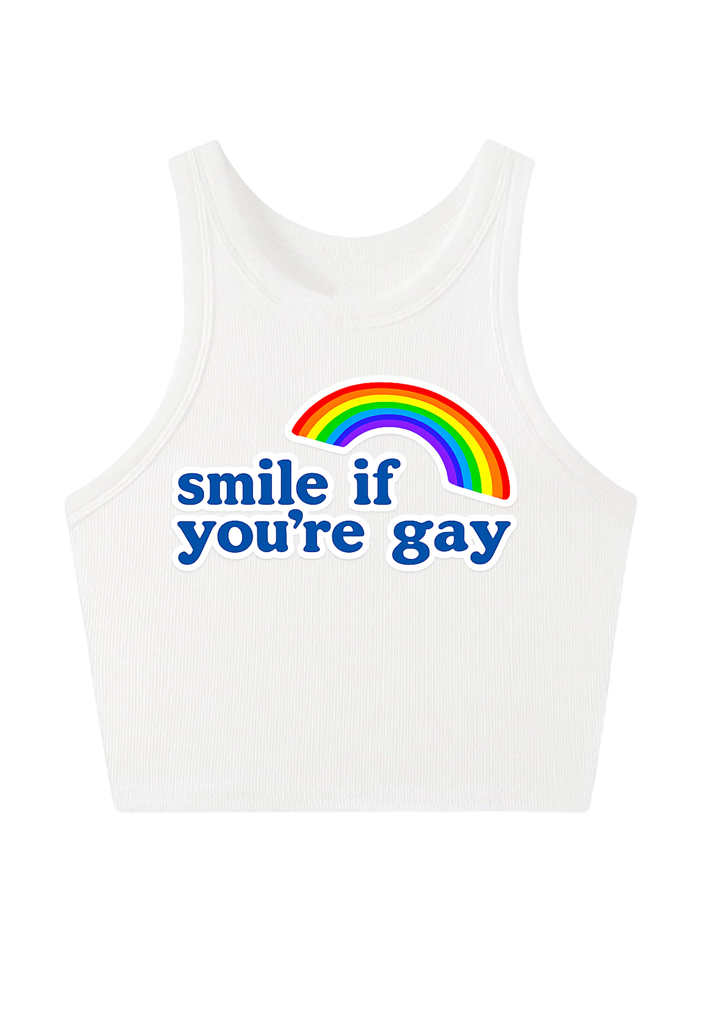 Smile If You're Gay Y2K Crop Tank Top