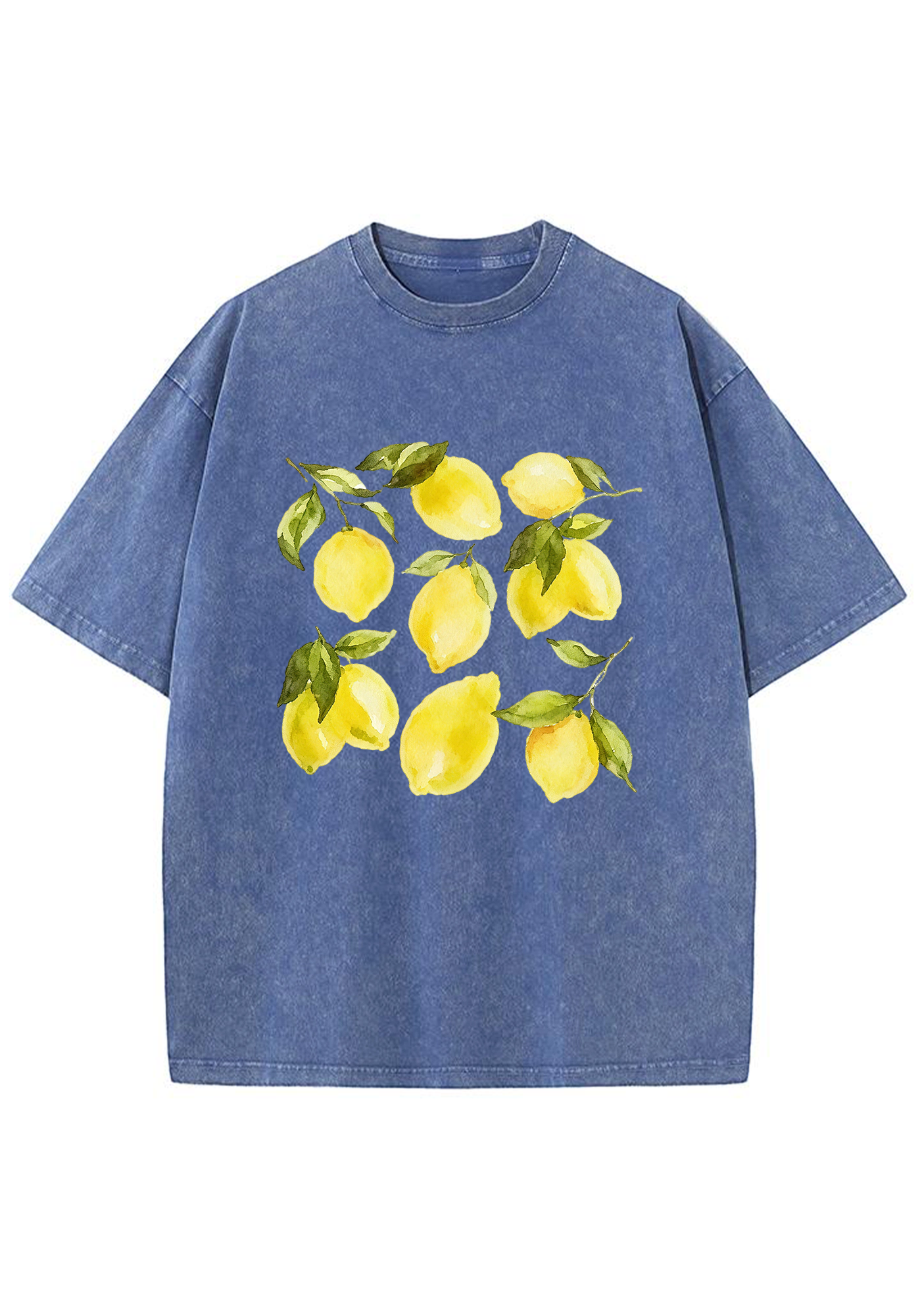 Fresh Lemon With Leaves Summer Fruit Washed Tee