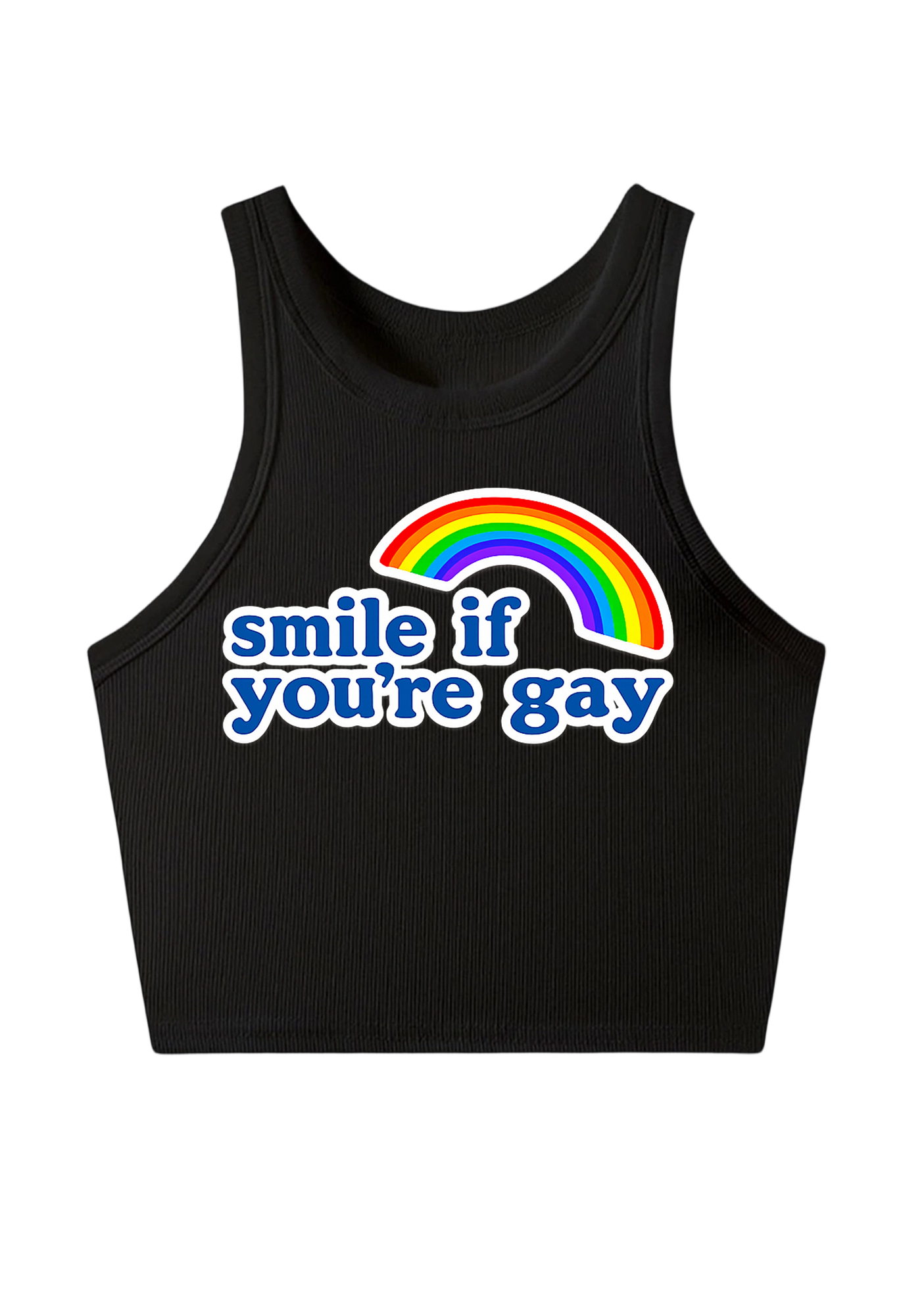 Smile If You're Gay Y2K Crop Tank Top