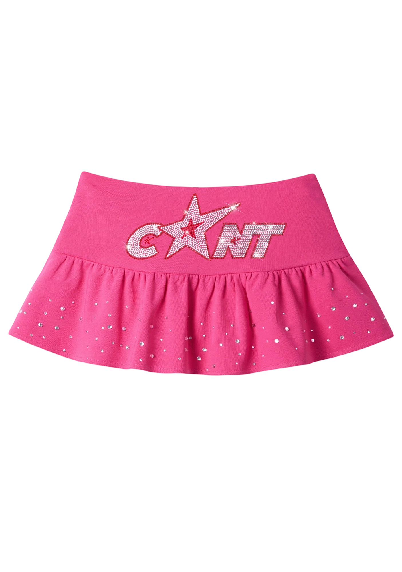 Rhinestone Cunt Y2K Mini Pleated Skirts