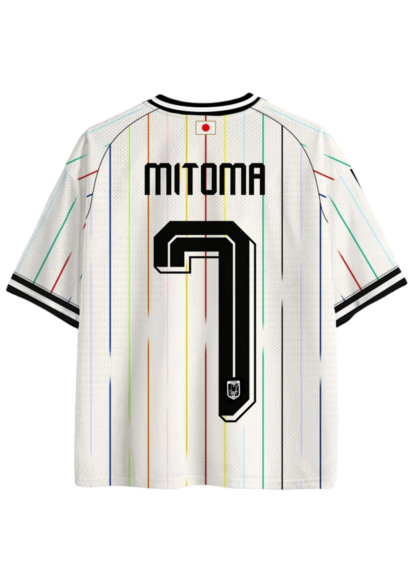 Rainbow Stripe Japan #7 Mesh Jersey Shirts