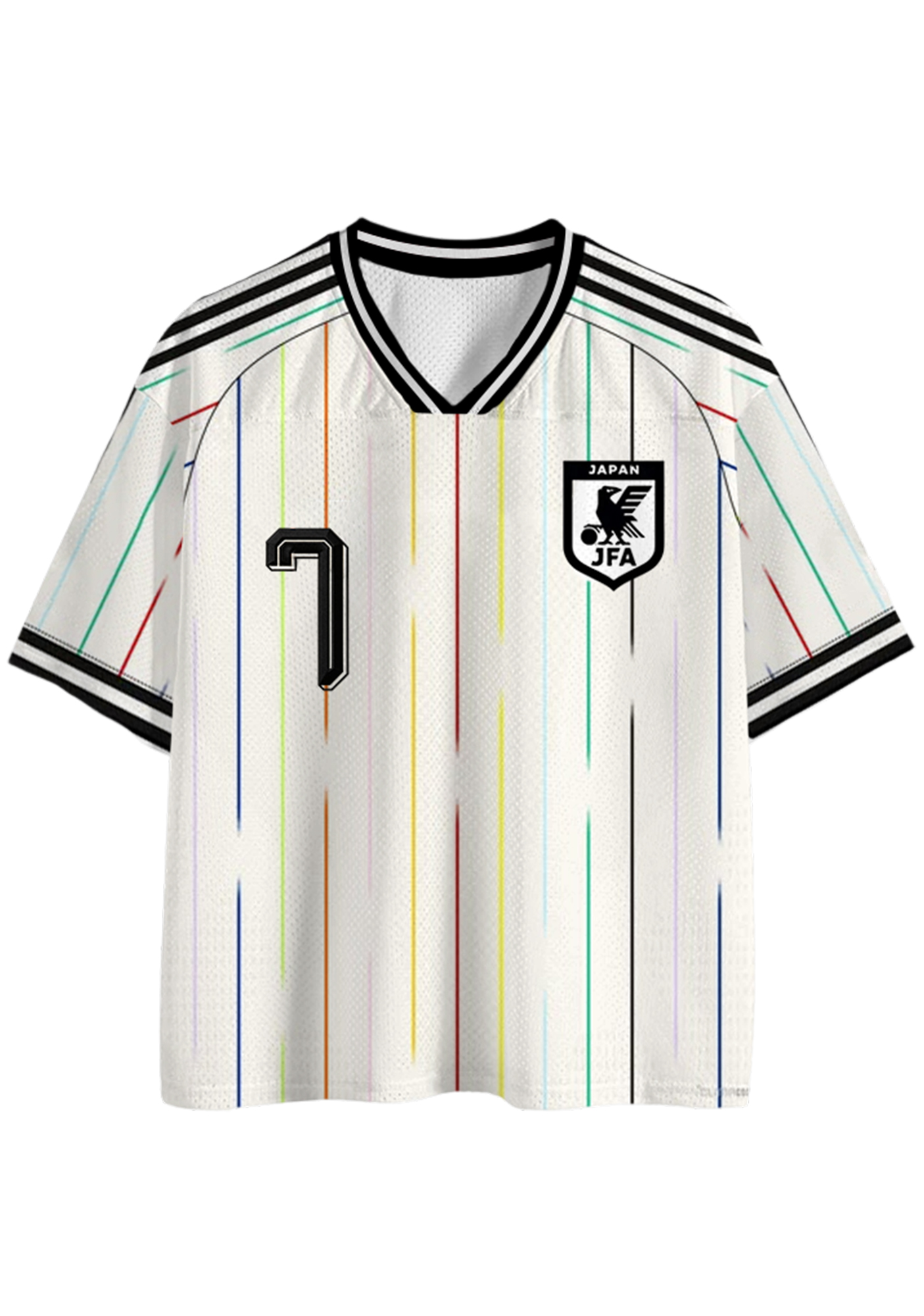 Rainbow Stripe Japan #7 Mesh Jersey Shirts