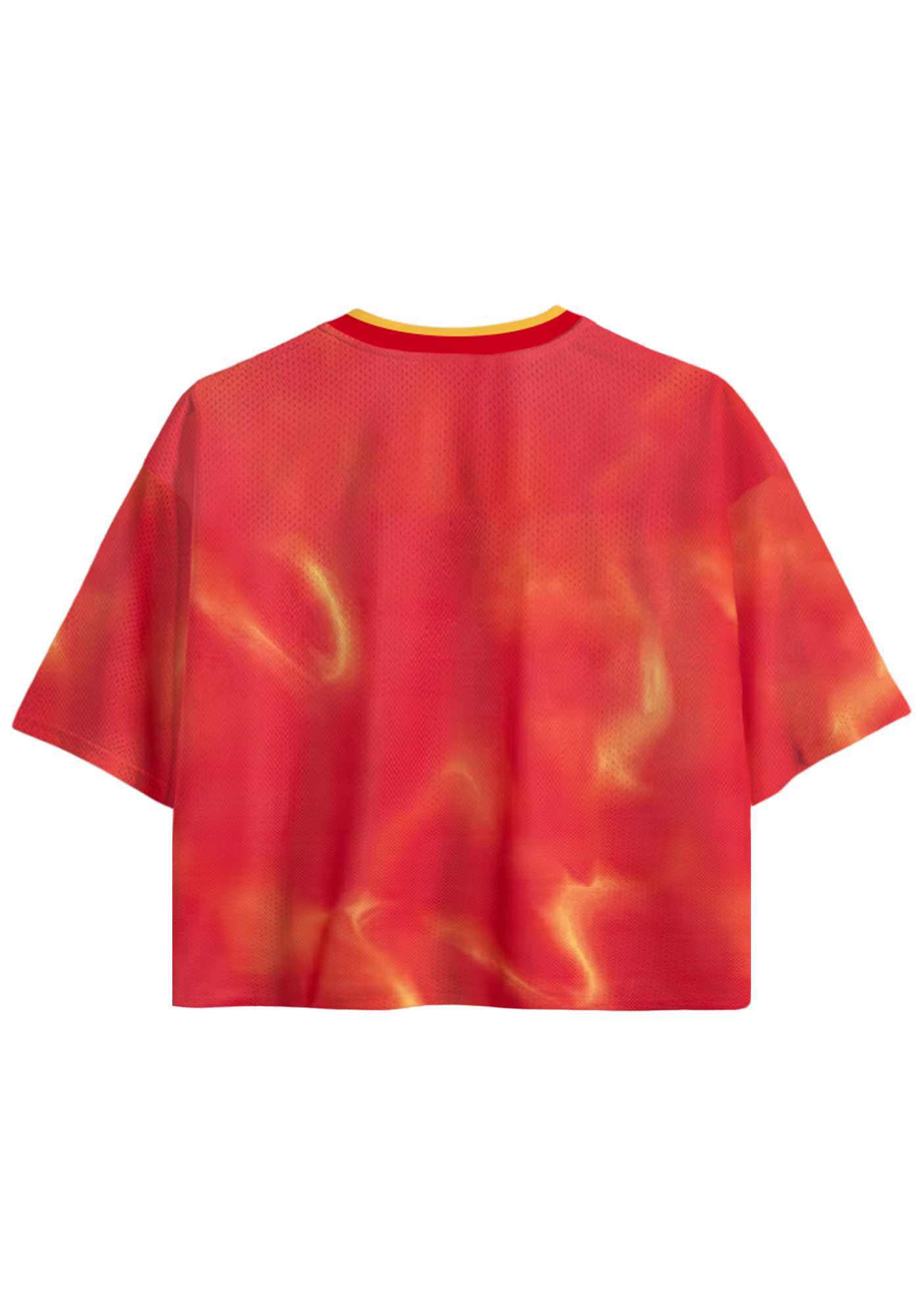 Spain Flame Tie Dye 2026 World Cup Cropped Mesh Jersey Shirt