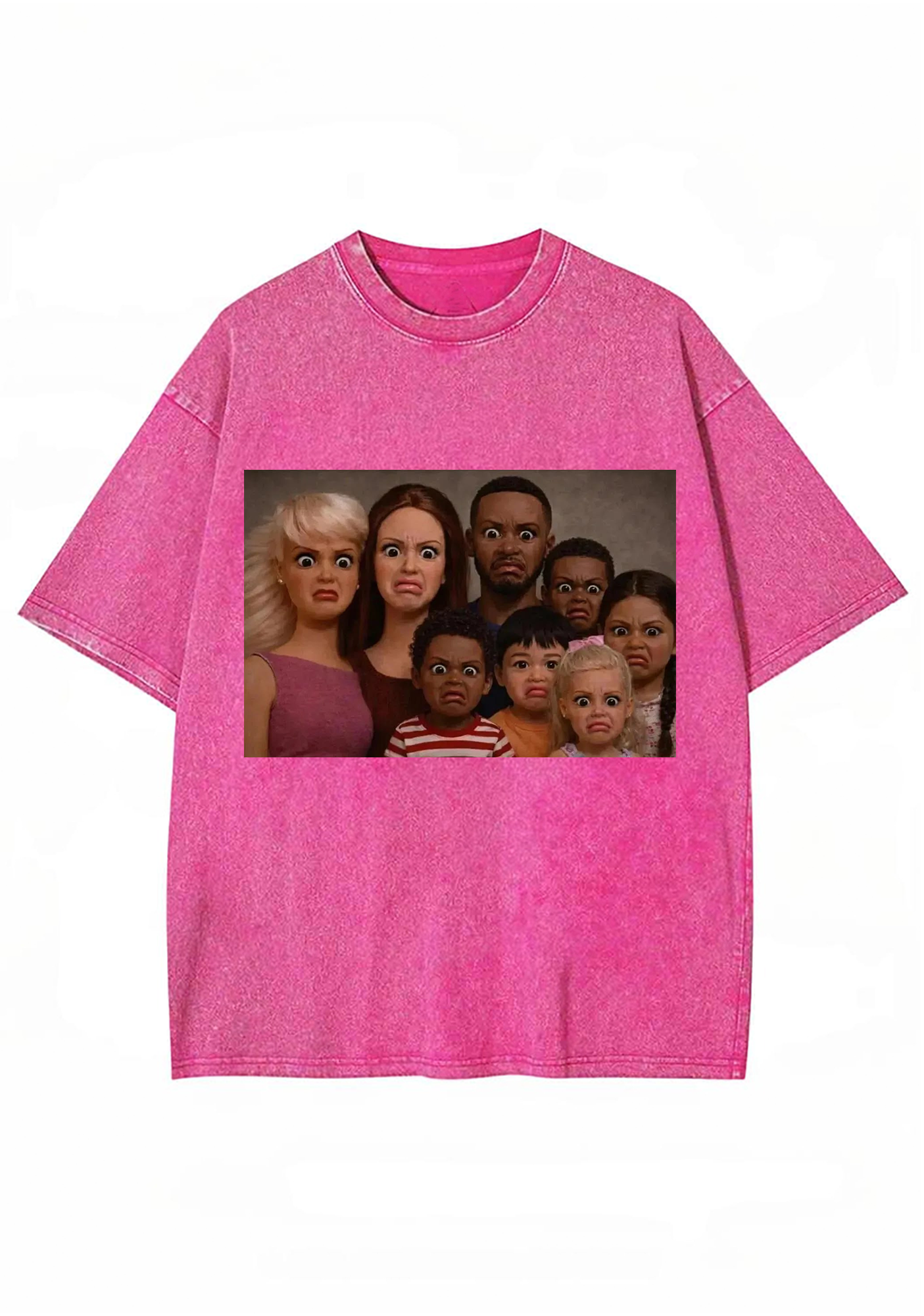 Weird Stressed Family Doll Meme Y2K Washed Tee