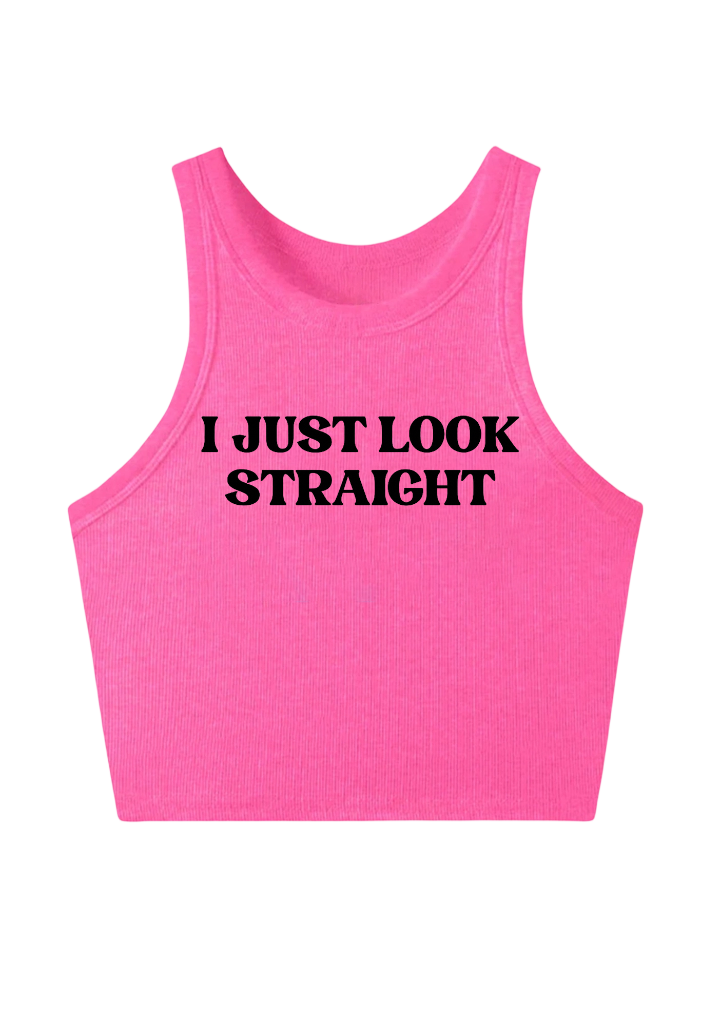 I Just Look Straight Y2K Crop Tank Top