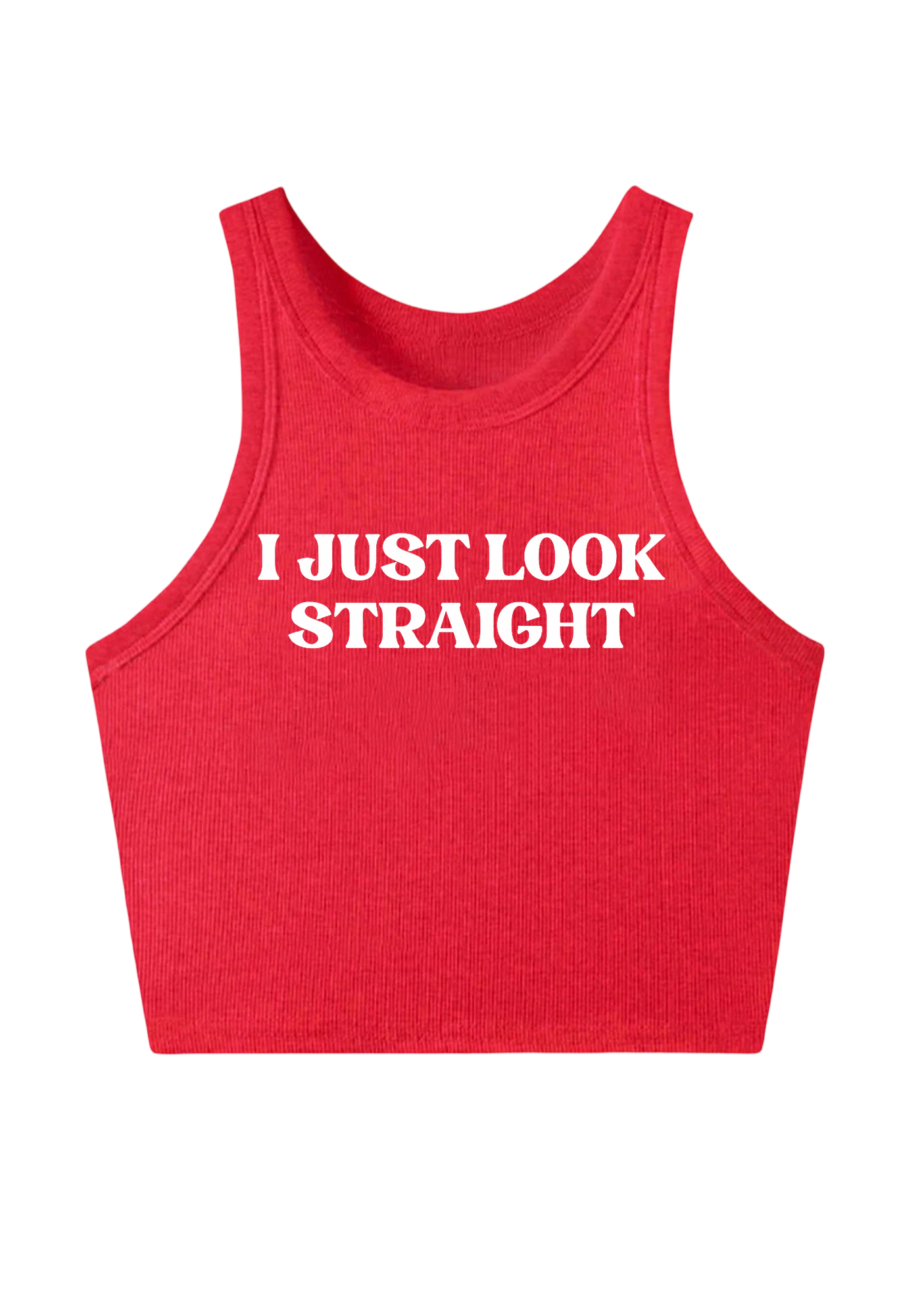 I Just Look Straight Y2K Crop Tank Top