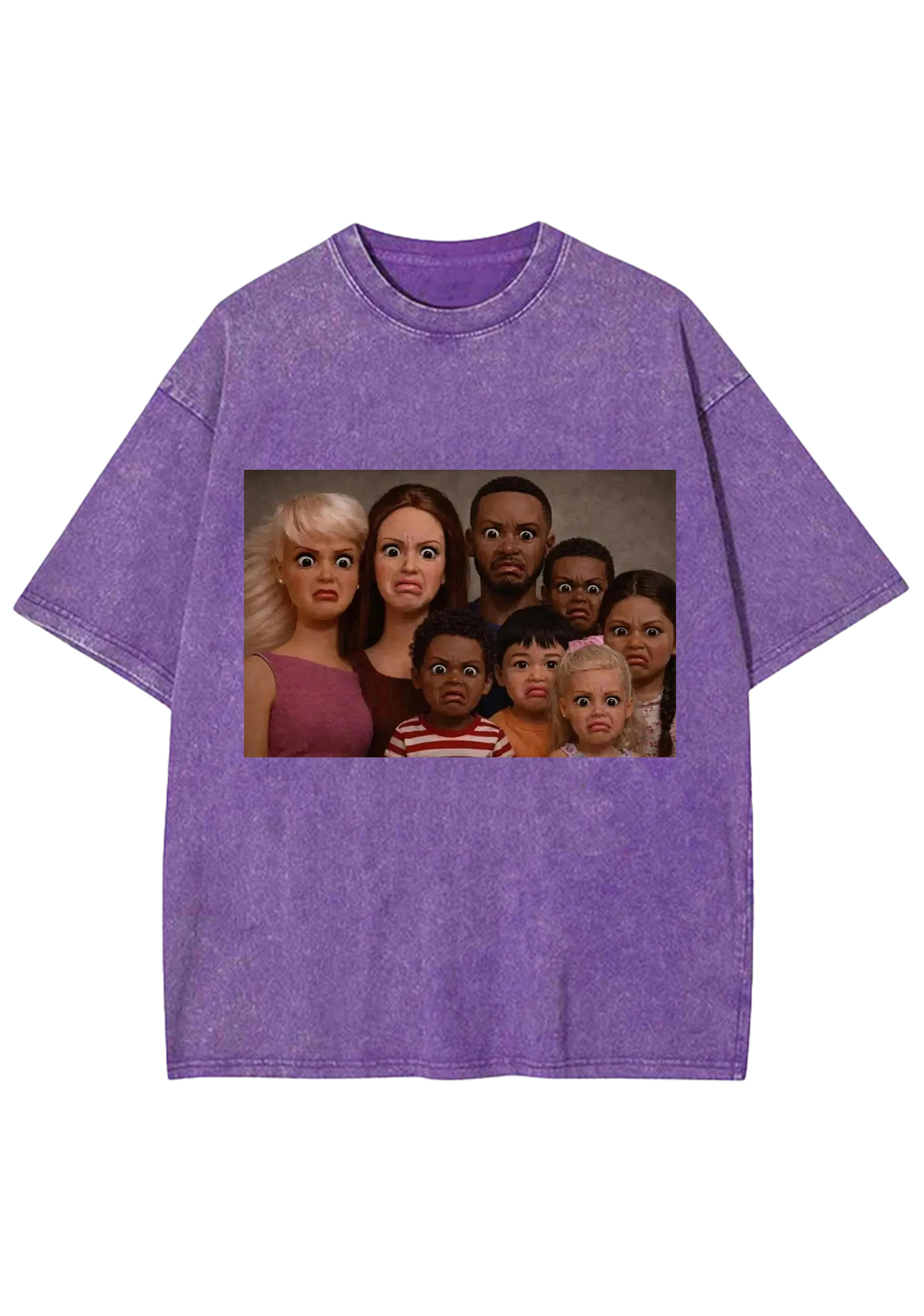 Weird Stressed Family Doll Meme Y2K Washed Tee