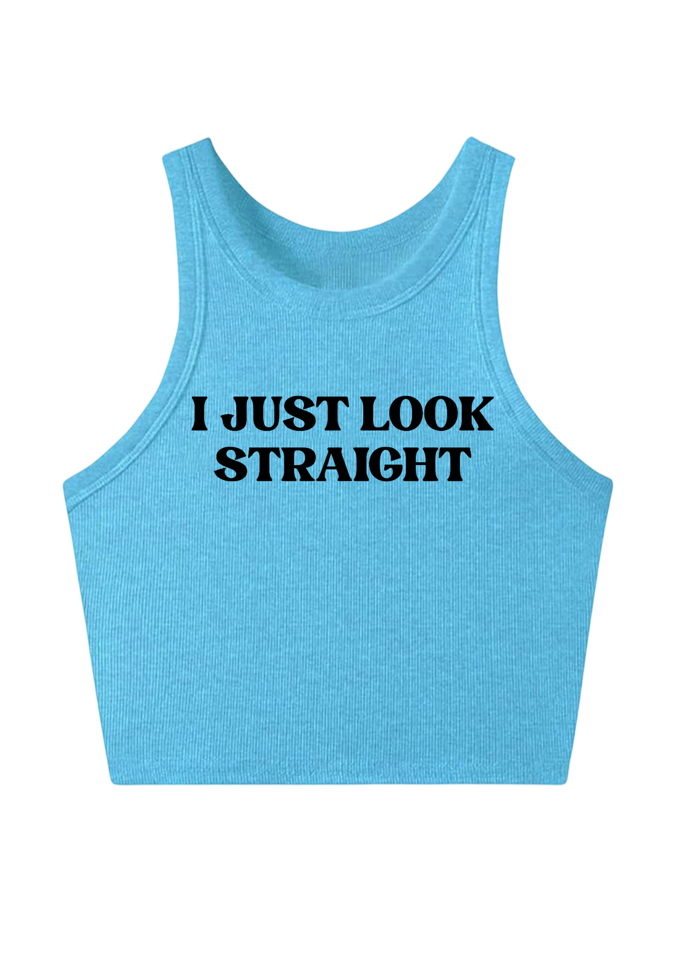 I Just Look Straight Y2K Crop Tank Top