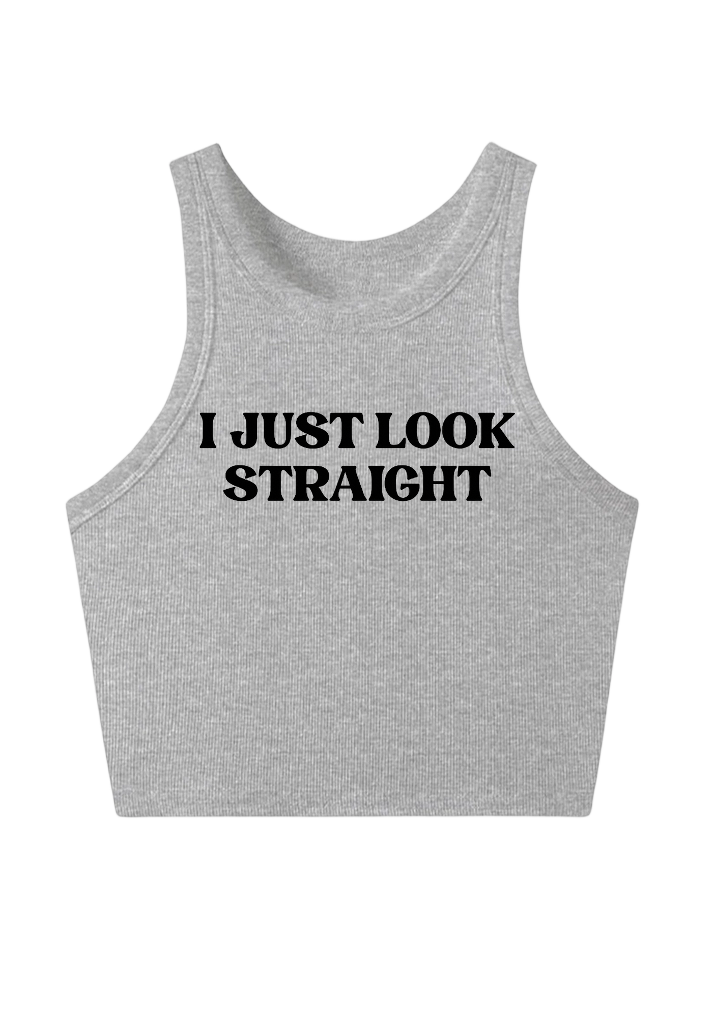 I Just Look Straight Y2K Crop Tank Top