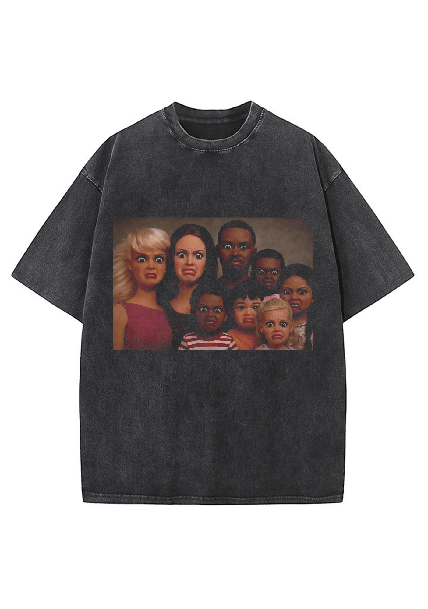 Weird Stressed Family Doll Meme Y2K Washed Tee