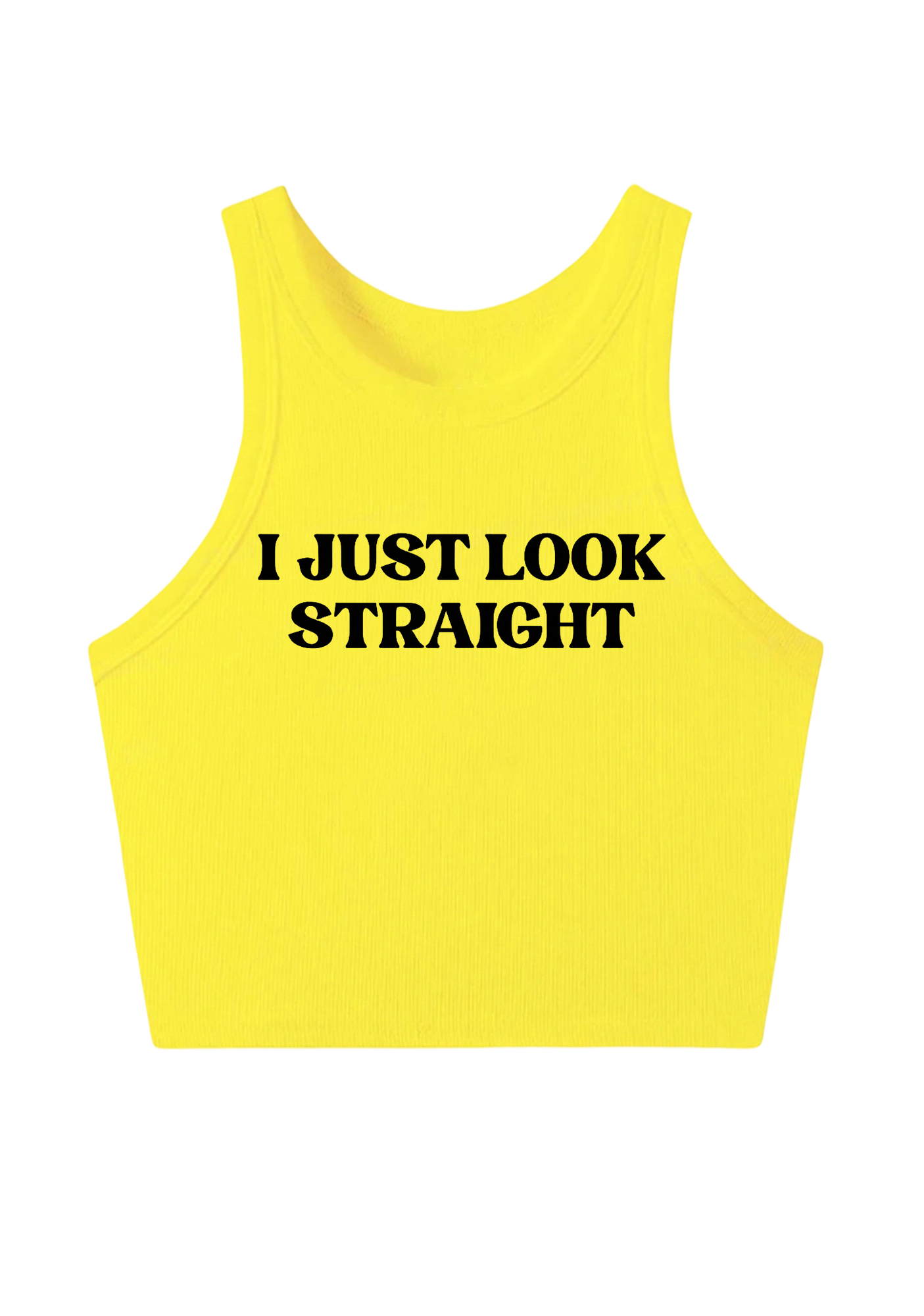 I Just Look Straight Y2K Crop Tank Top