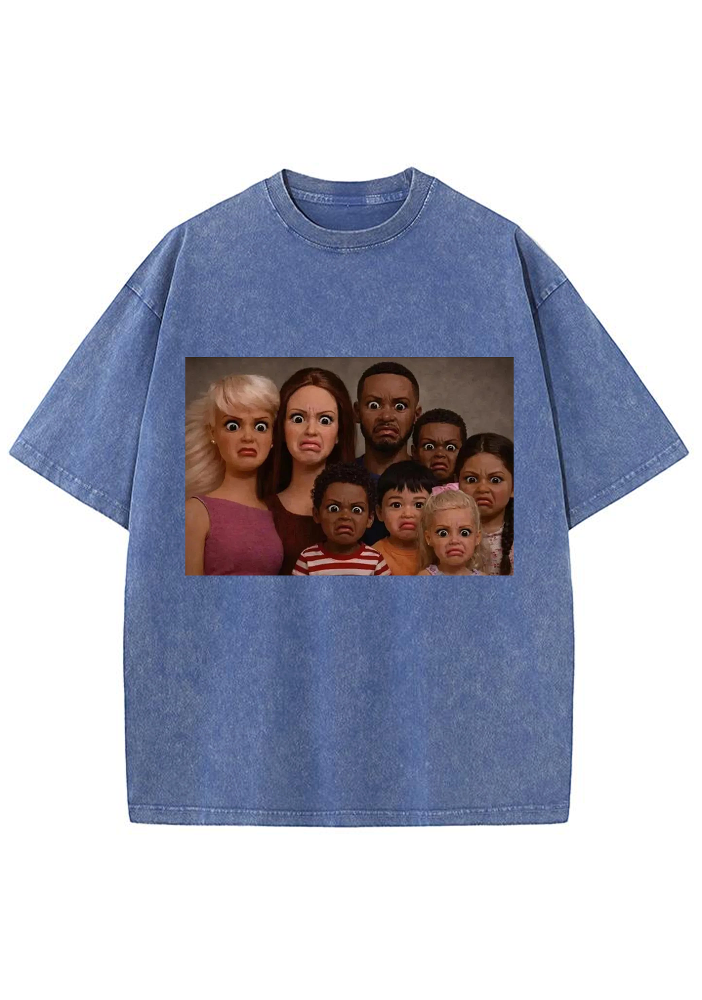 Weird Stressed Family Doll Meme Y2K Washed Tee