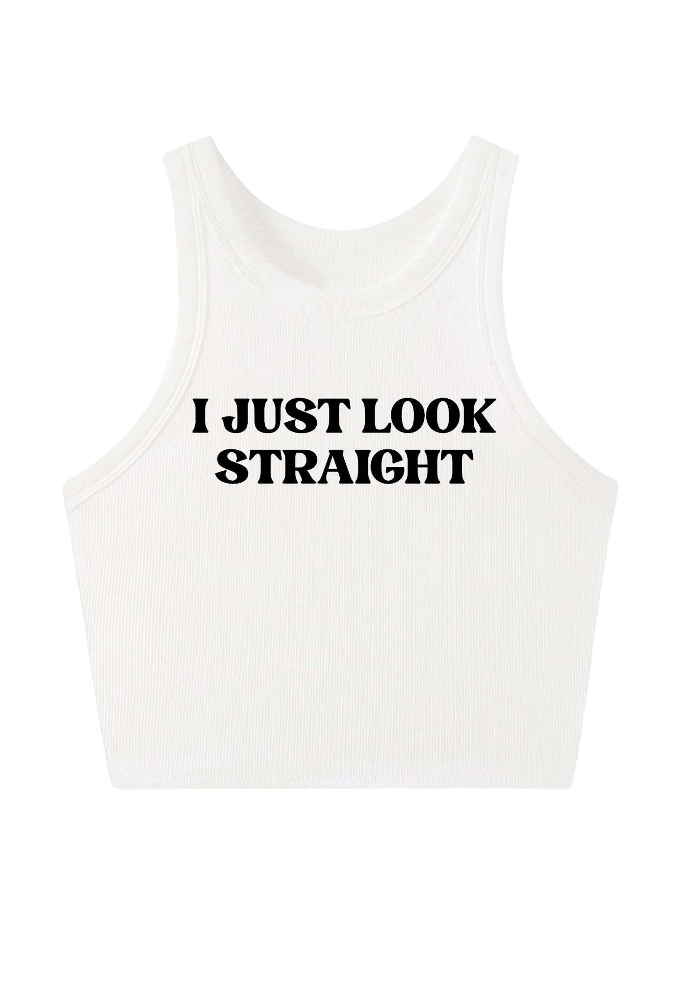 I Just Look Straight Y2K Crop Tank Top
