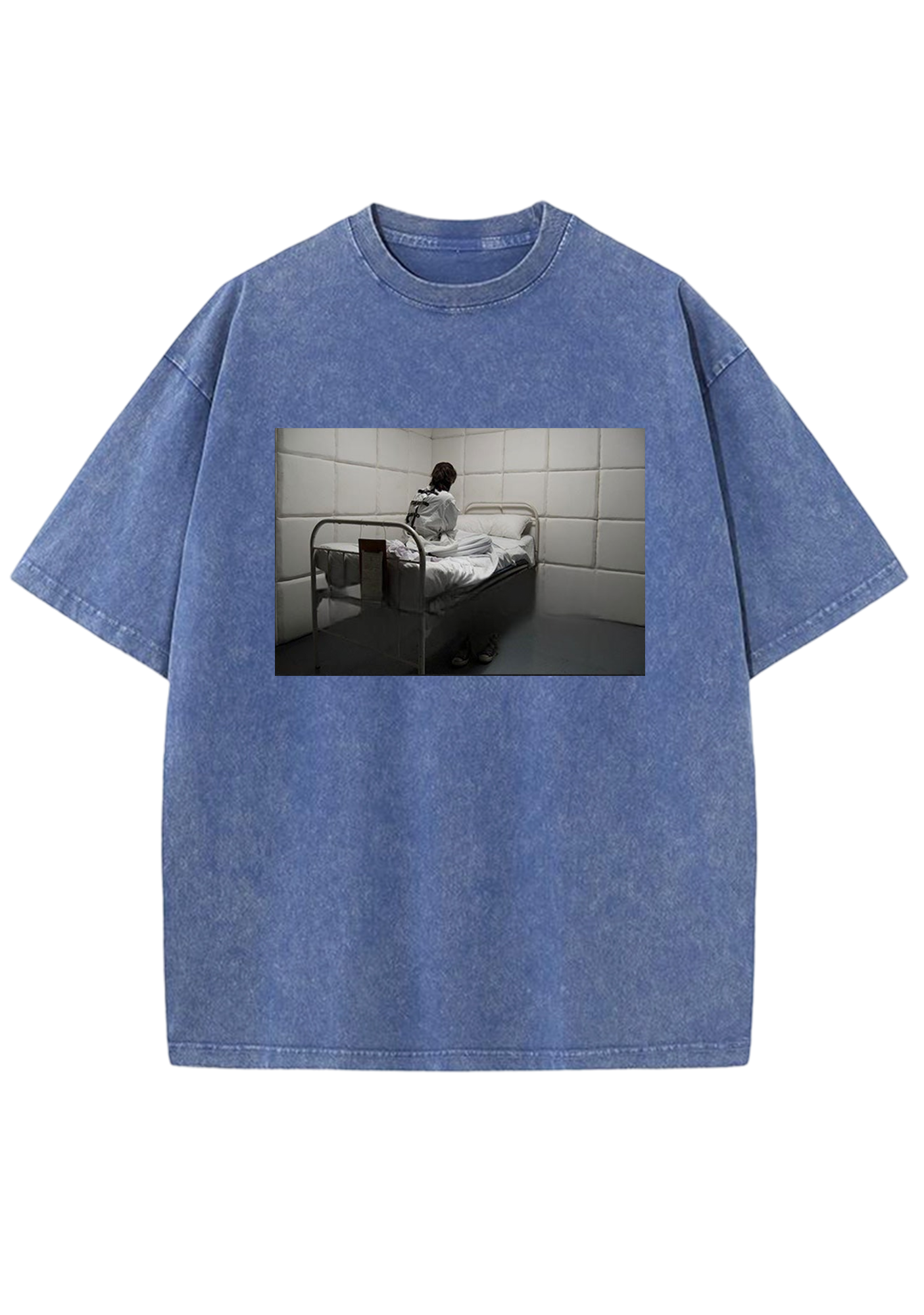 Mental Ward Blue Y2K Washed Tee