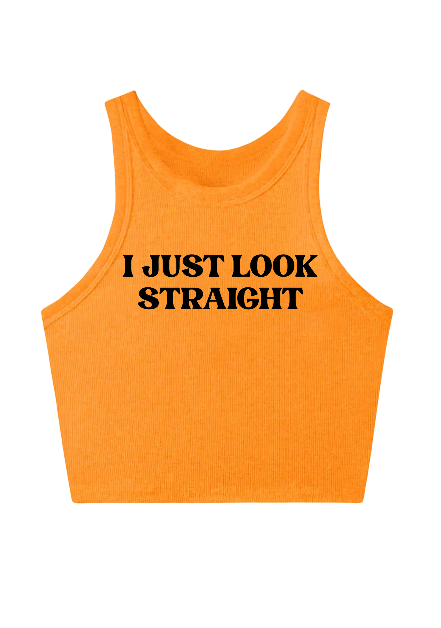 I Just Look Straight Y2K Crop Tank Top