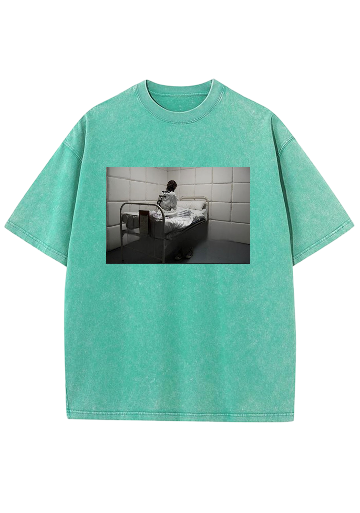 Mental Ward Blue Y2K Washed Tee