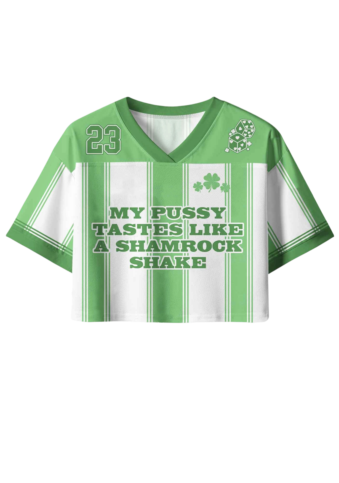 My Pussy Tastes Like A Shamrock Shake Y2K Crop Sport Jersey Shirts