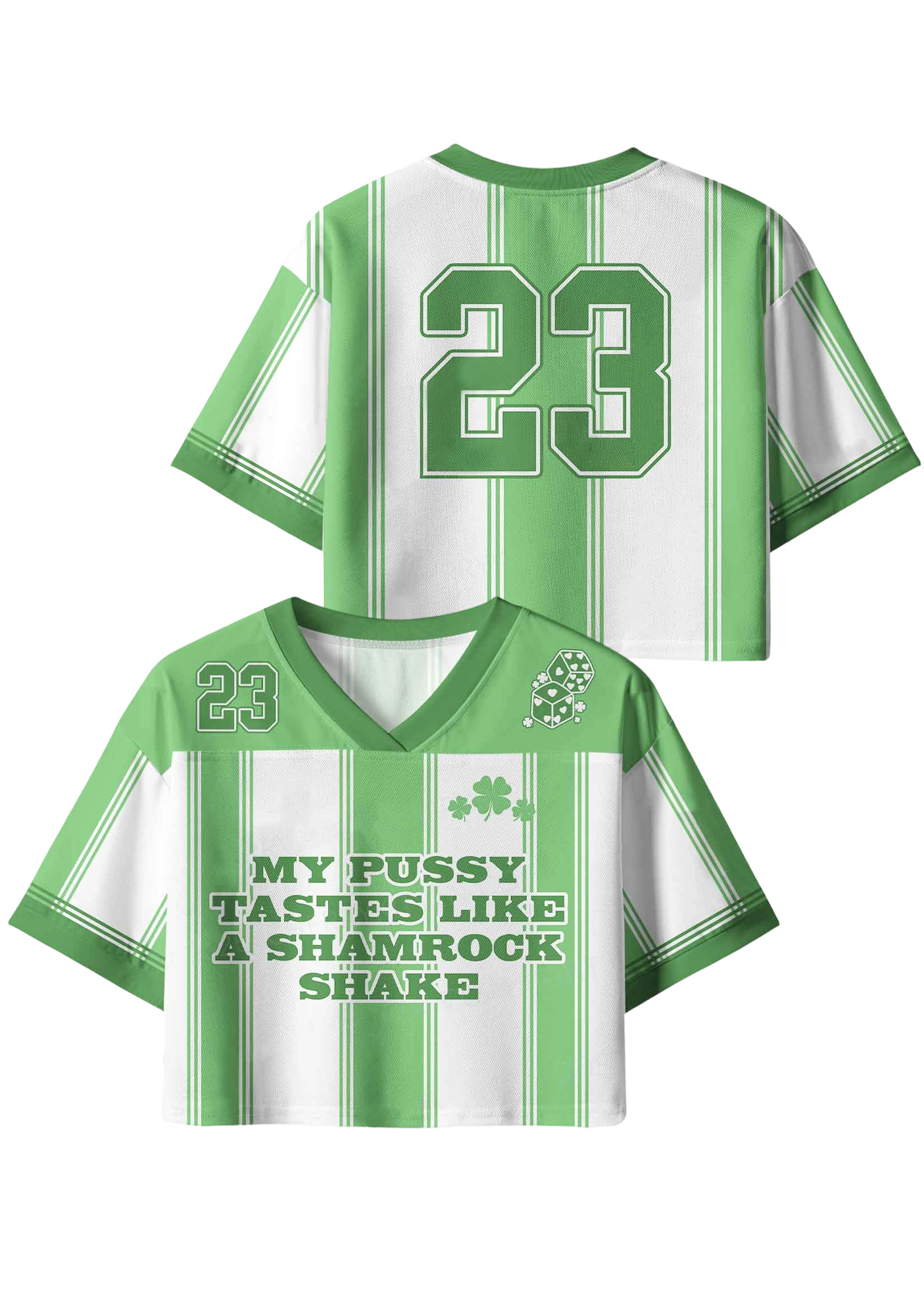 My Pussy Tastes Like A Shamrock Shake Y2K Crop Sport Jersey Shirts