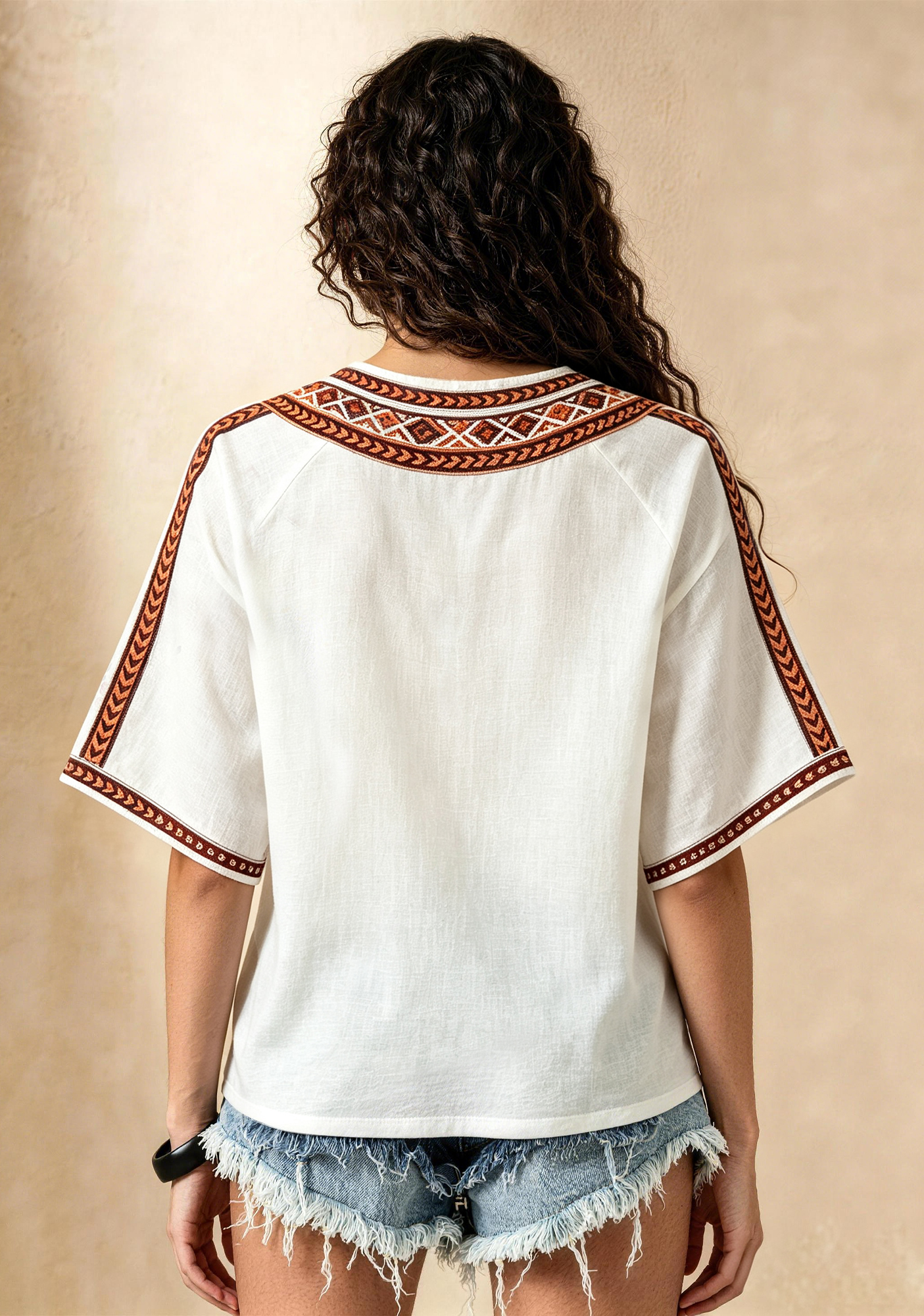 Boho Cleveland Browns Helmet City V-Neck Blouse