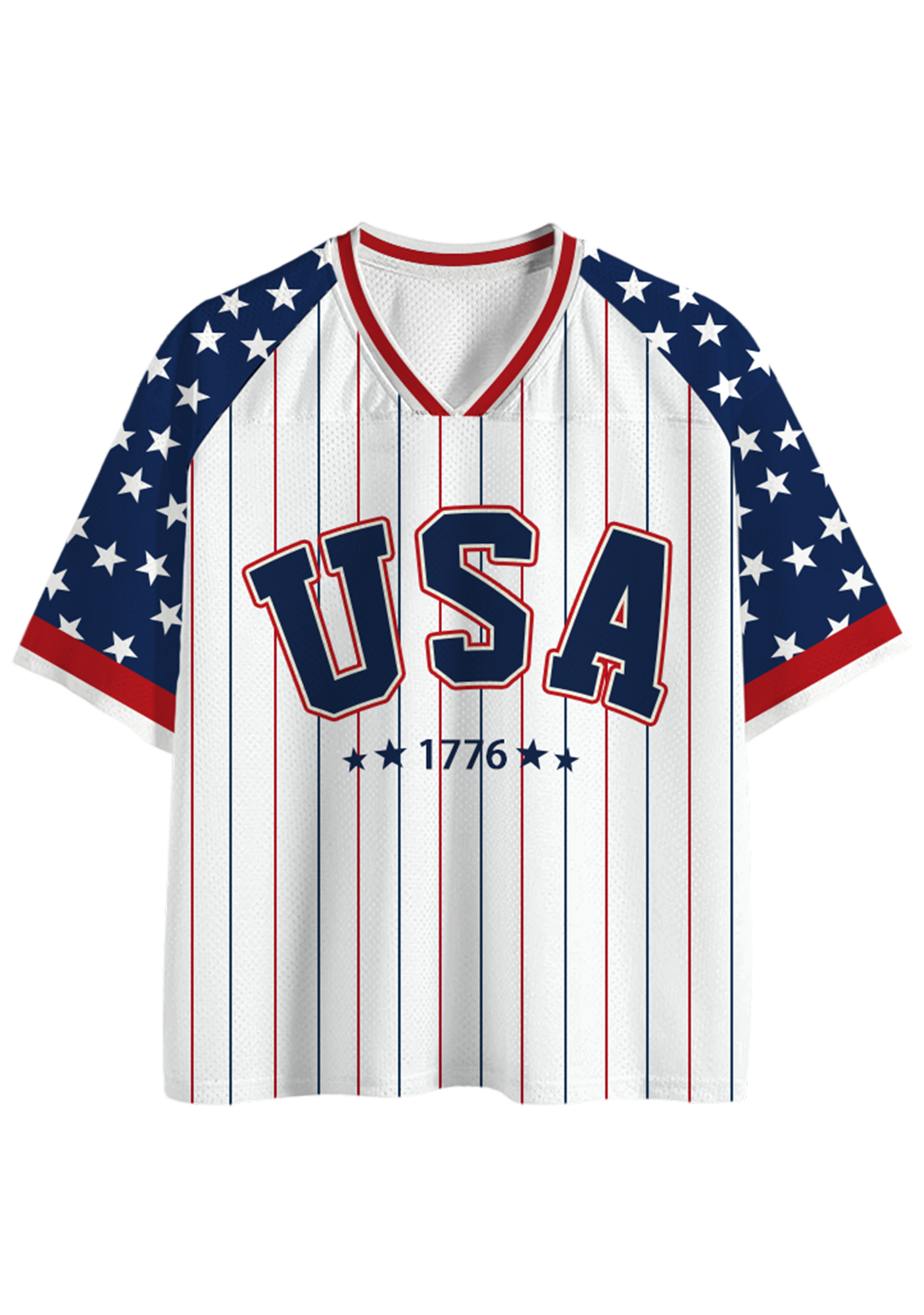 USA 1776 Star Striped Mesh Jersey Shirts