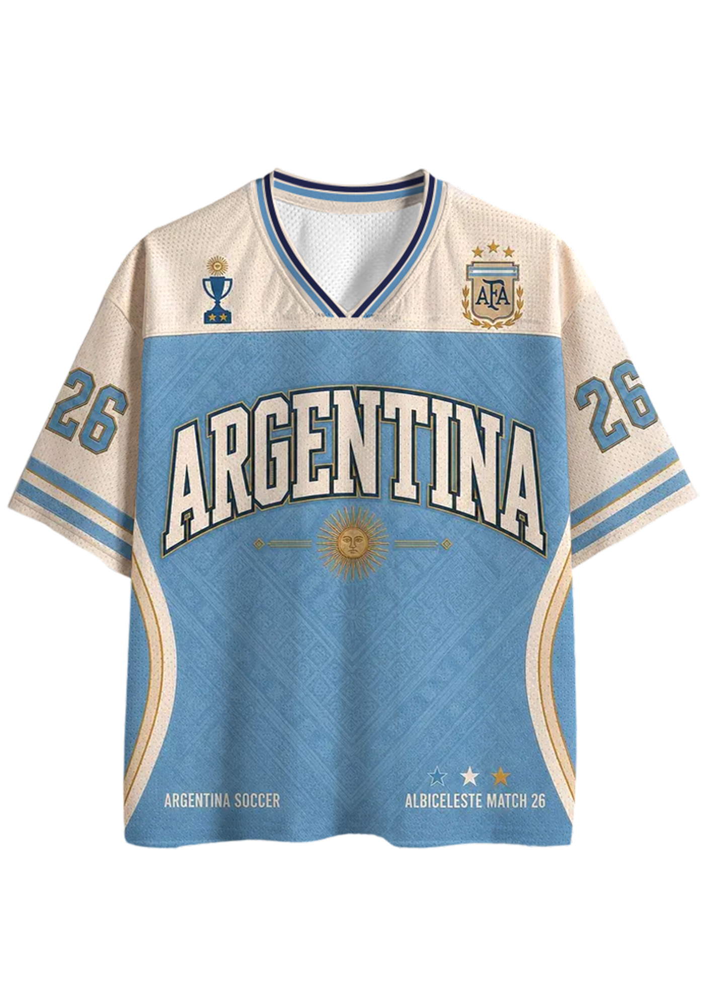 Argentina Albiceleste Match 26 Mesh Jersey Shirts