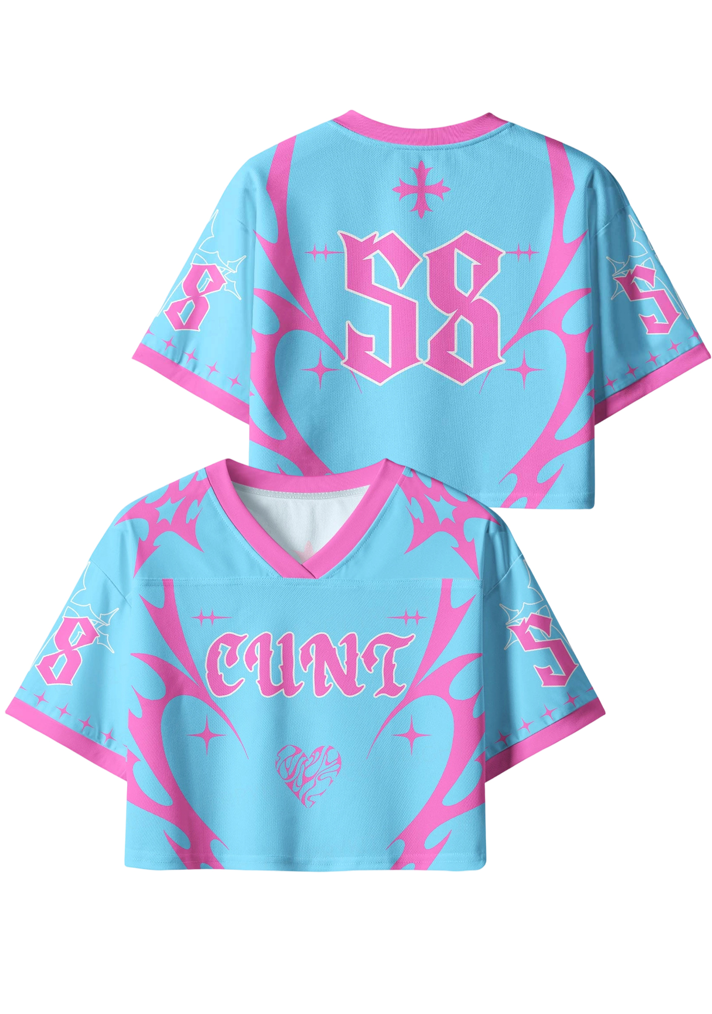 Cunt Y2K Crop Sport Jersey Shirts
