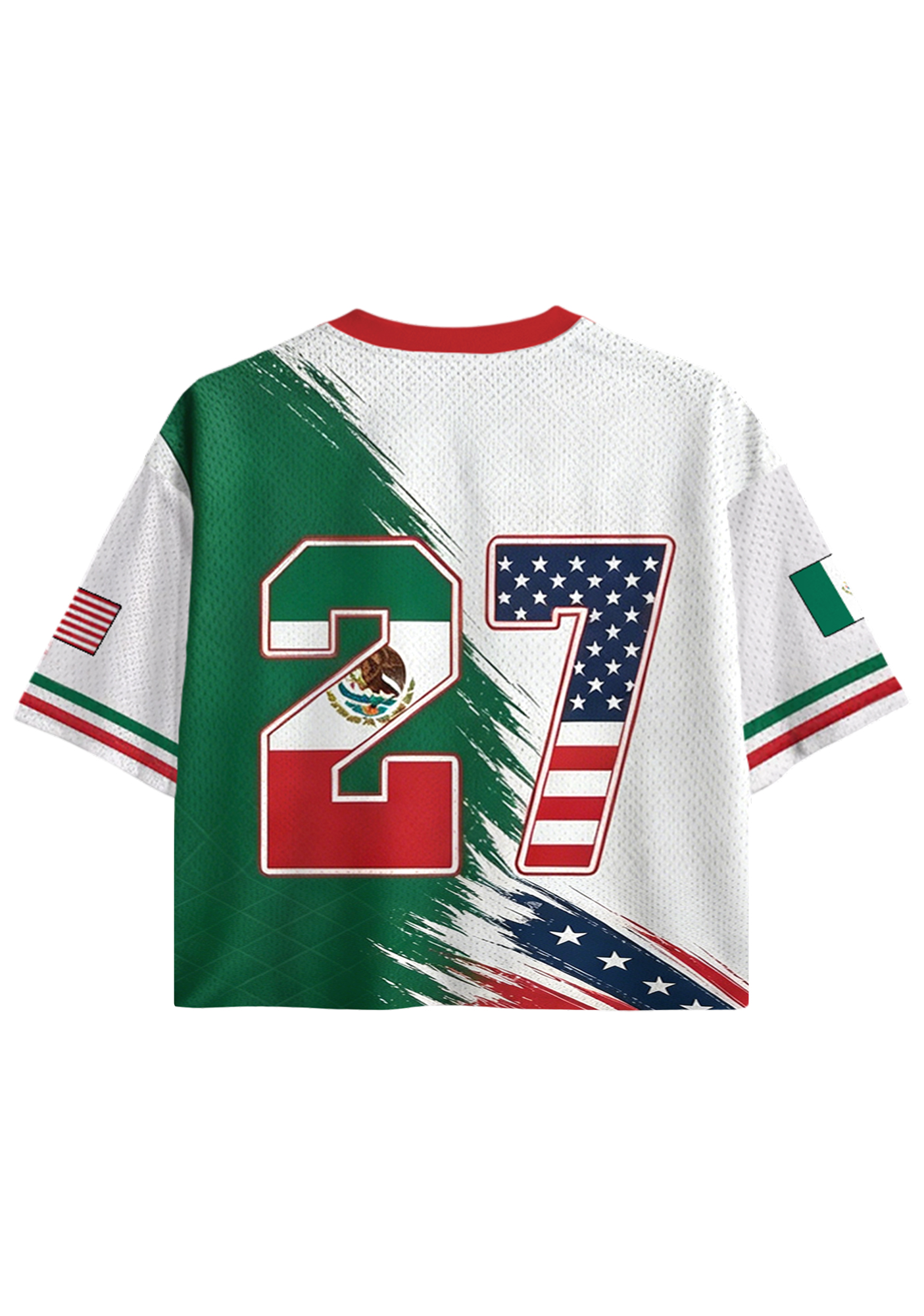 Mexico USA Flag Eagle Soccer Crop Jersey Shirts
