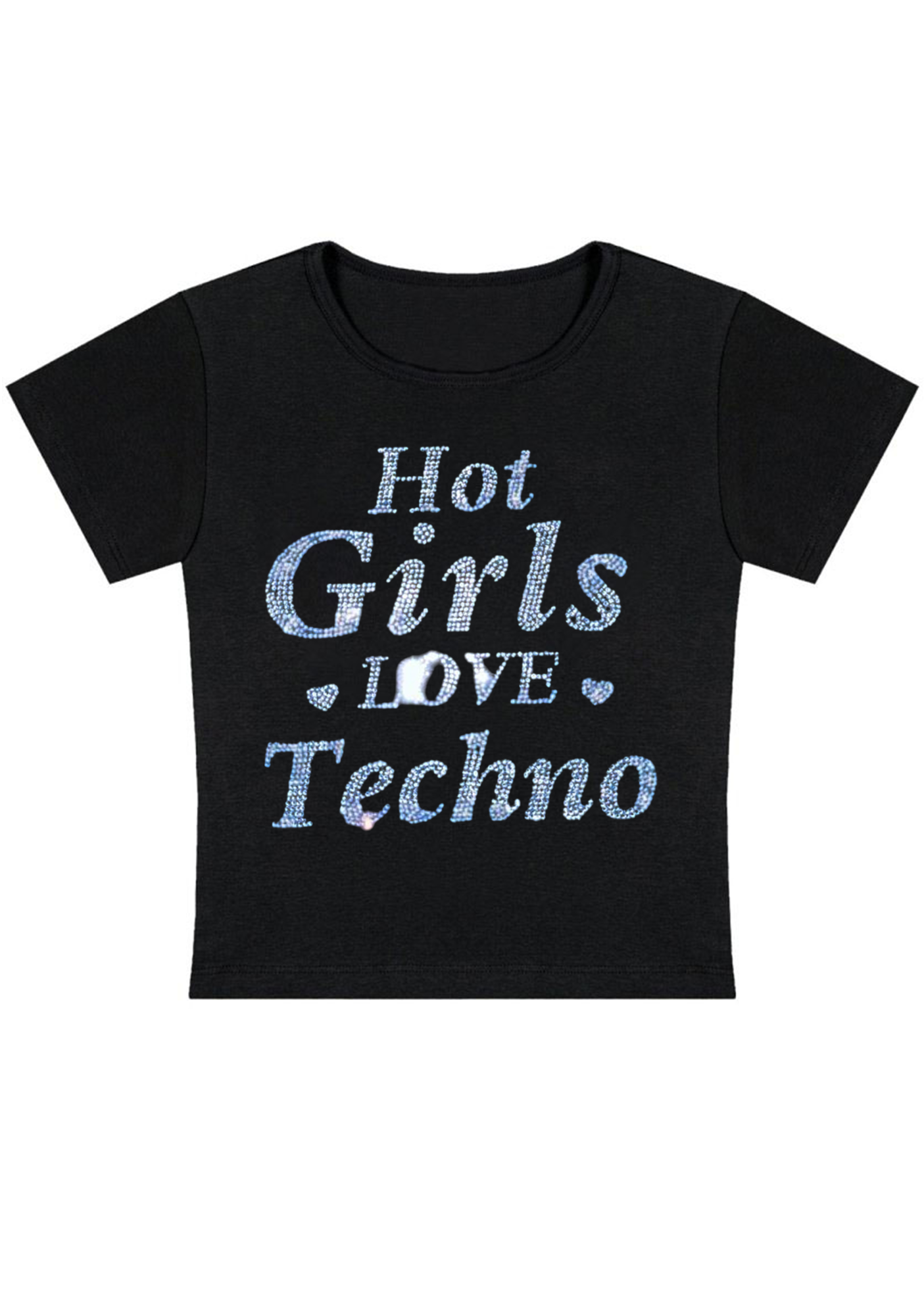Hot Girls Love Techno Y2K Baby Tee