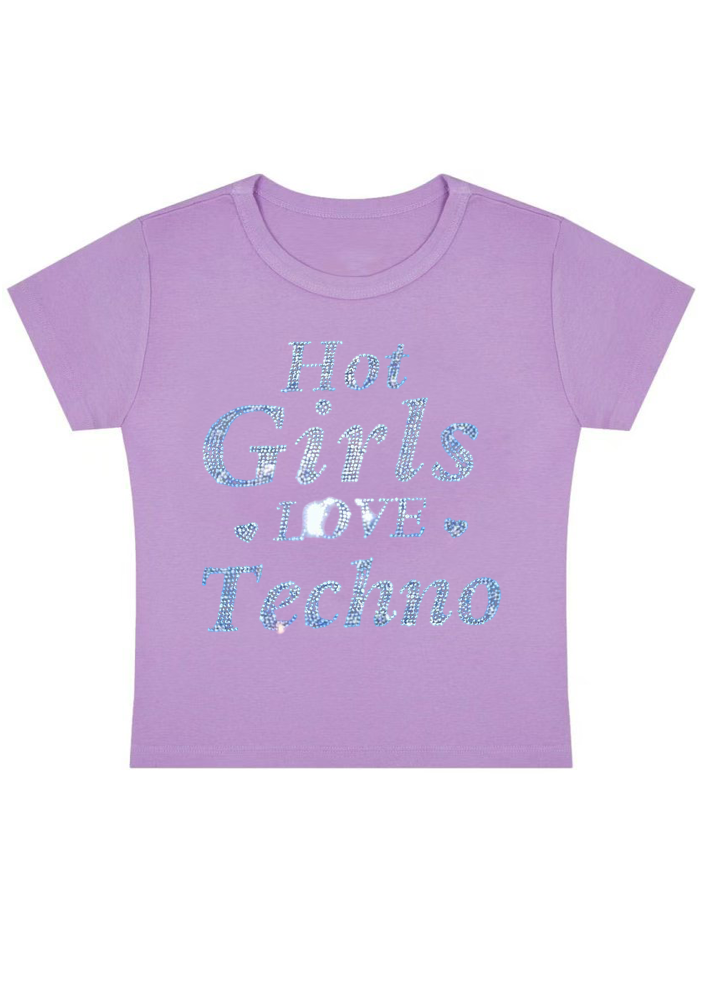Hot Girls Love Techno Y2K Baby Tee