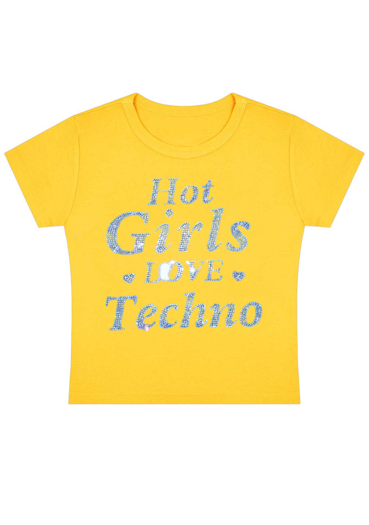 Hot Girls Love Techno Y2K Baby Tee