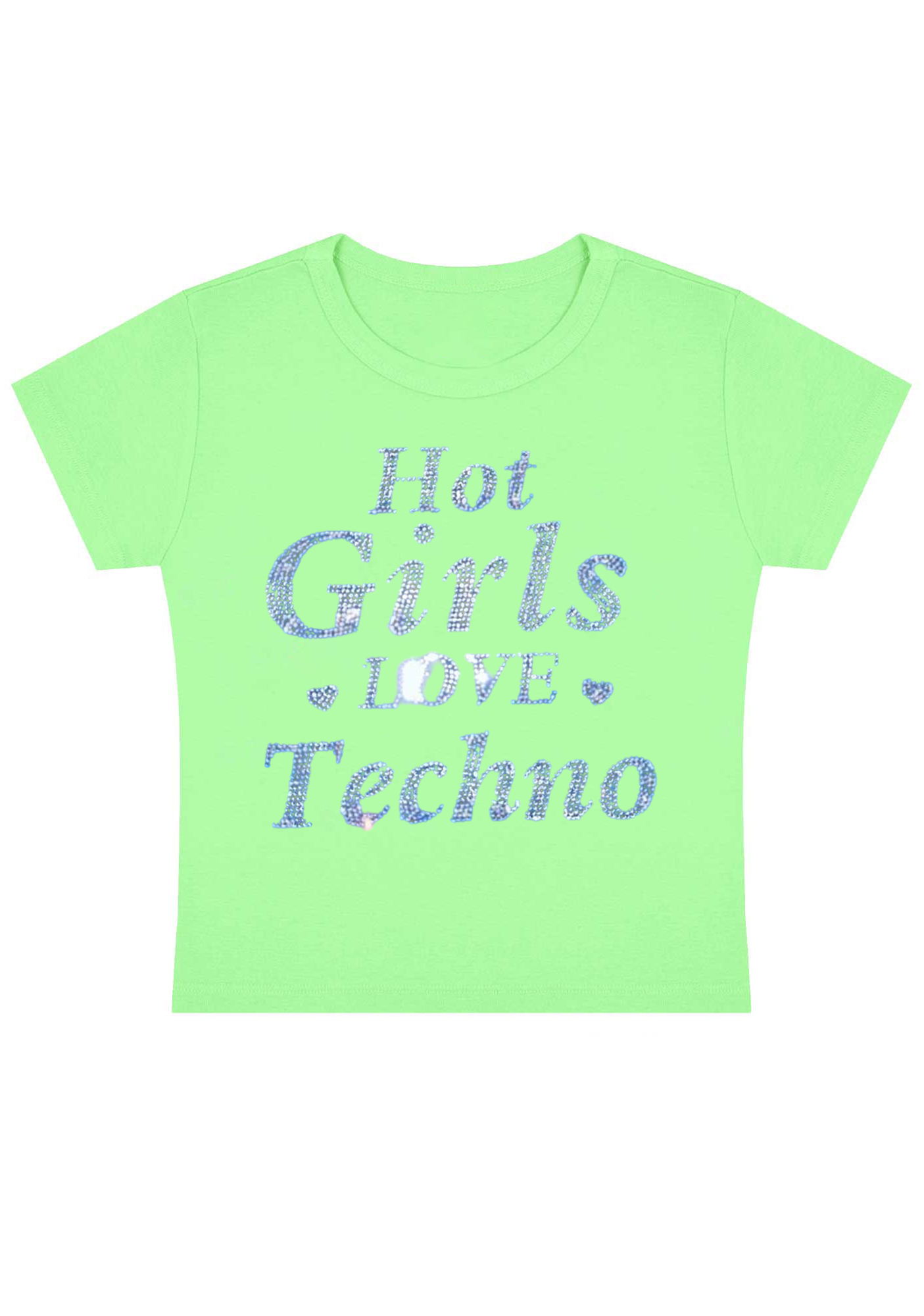 Hot Girls Love Techno Y2K Baby Tee