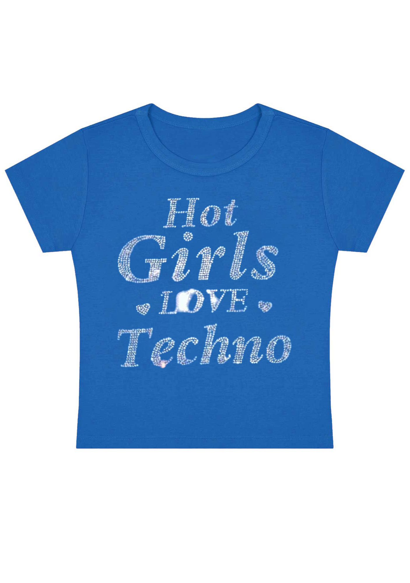 Hot Girls Love Techno Y2K Baby Tee