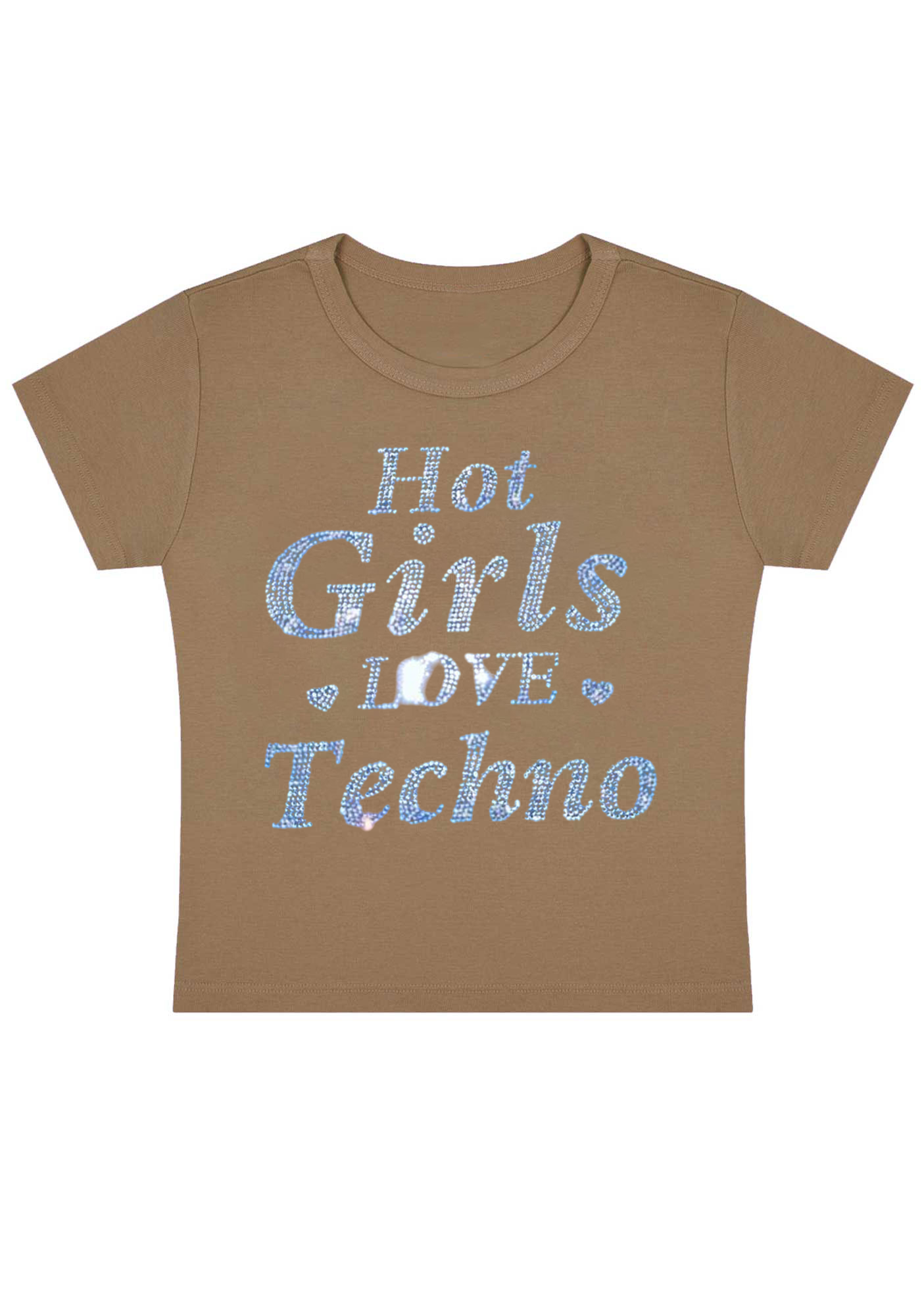 Hot Girls Love Techno Y2K Baby Tee