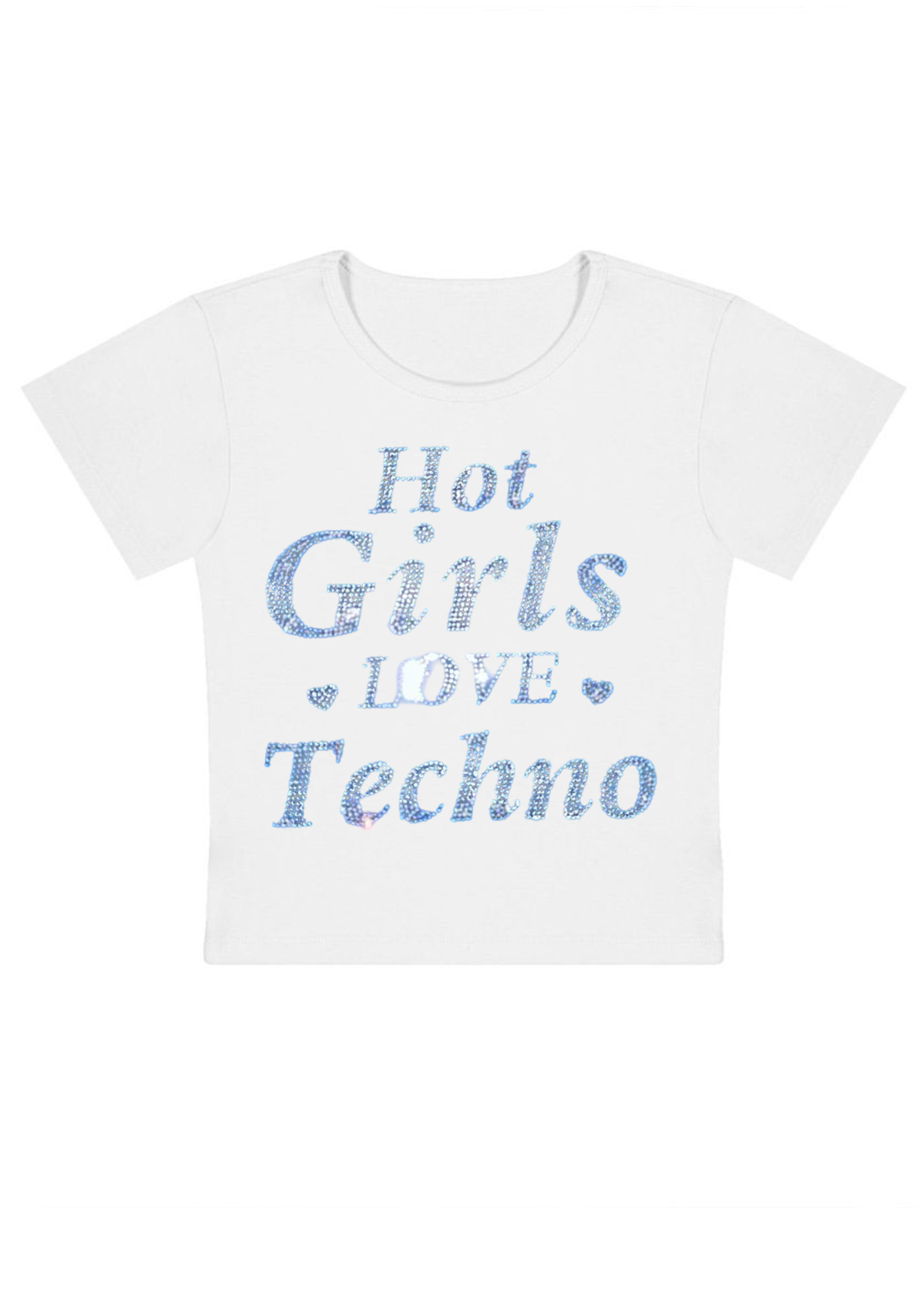Hot Girls Love Techno Y2K Baby Tee