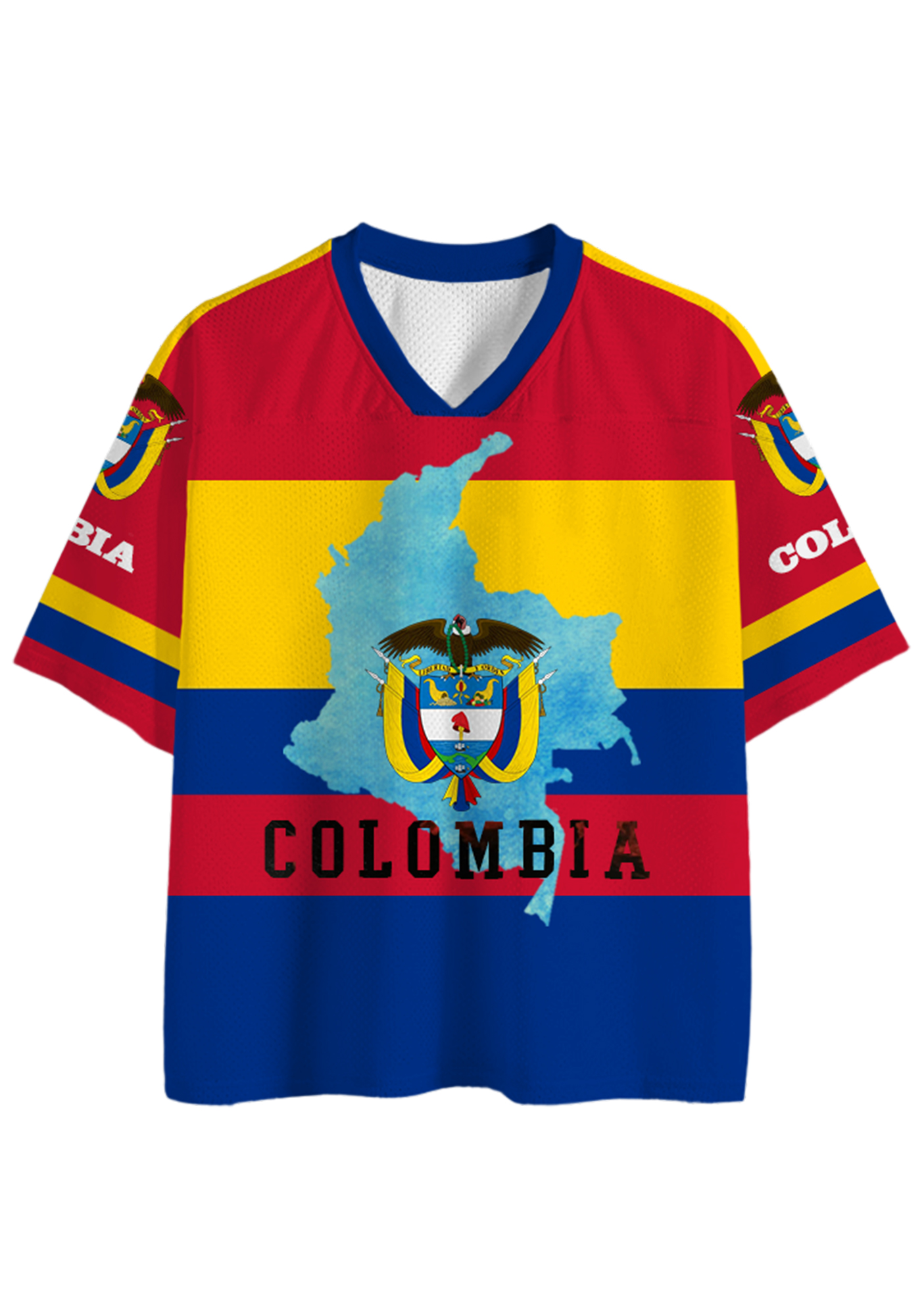 Colombian National Flag Map Mesh Jersey Shirts