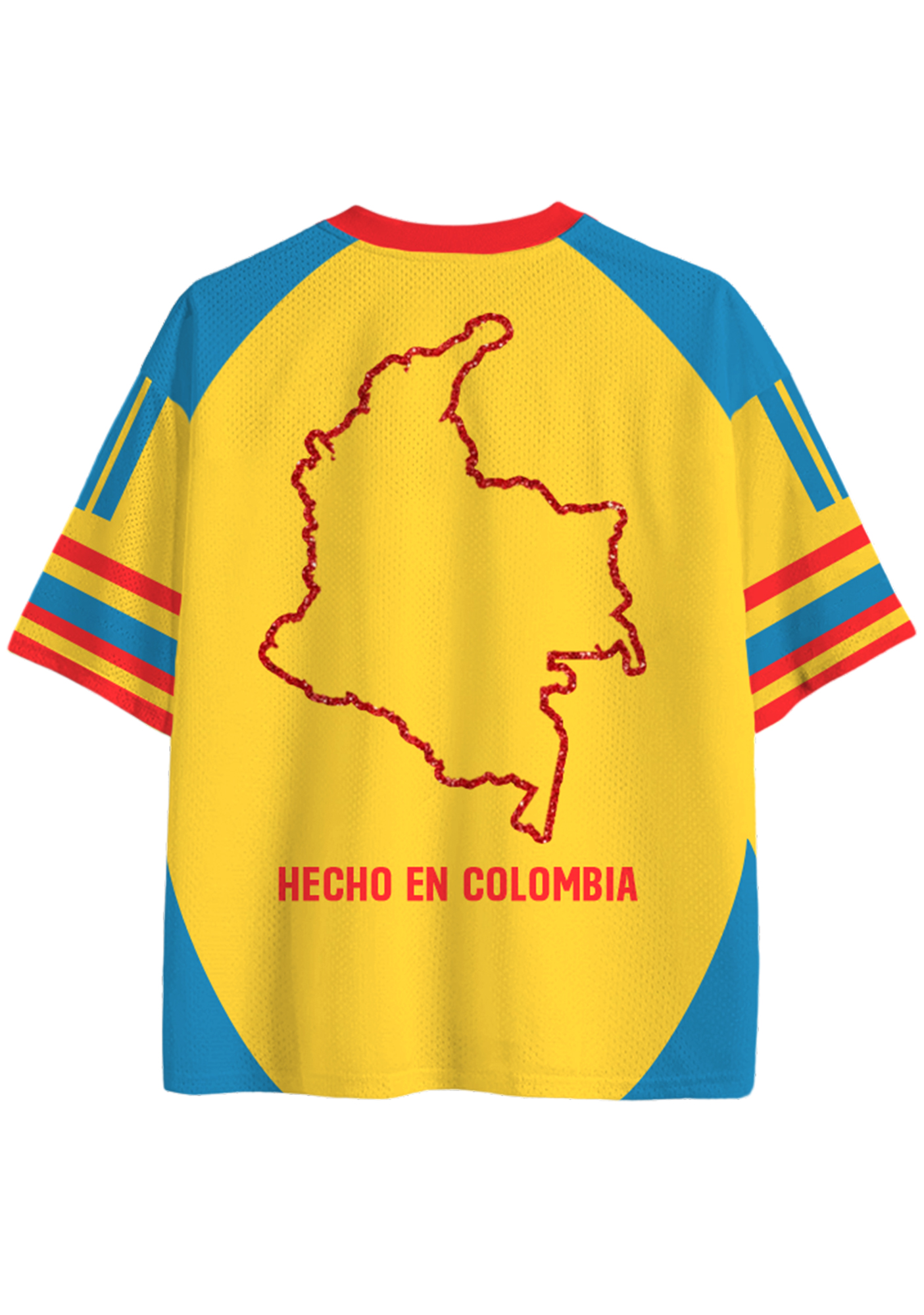 Sparkly Glitter Flag Colombia Mesh Jersey Shirts