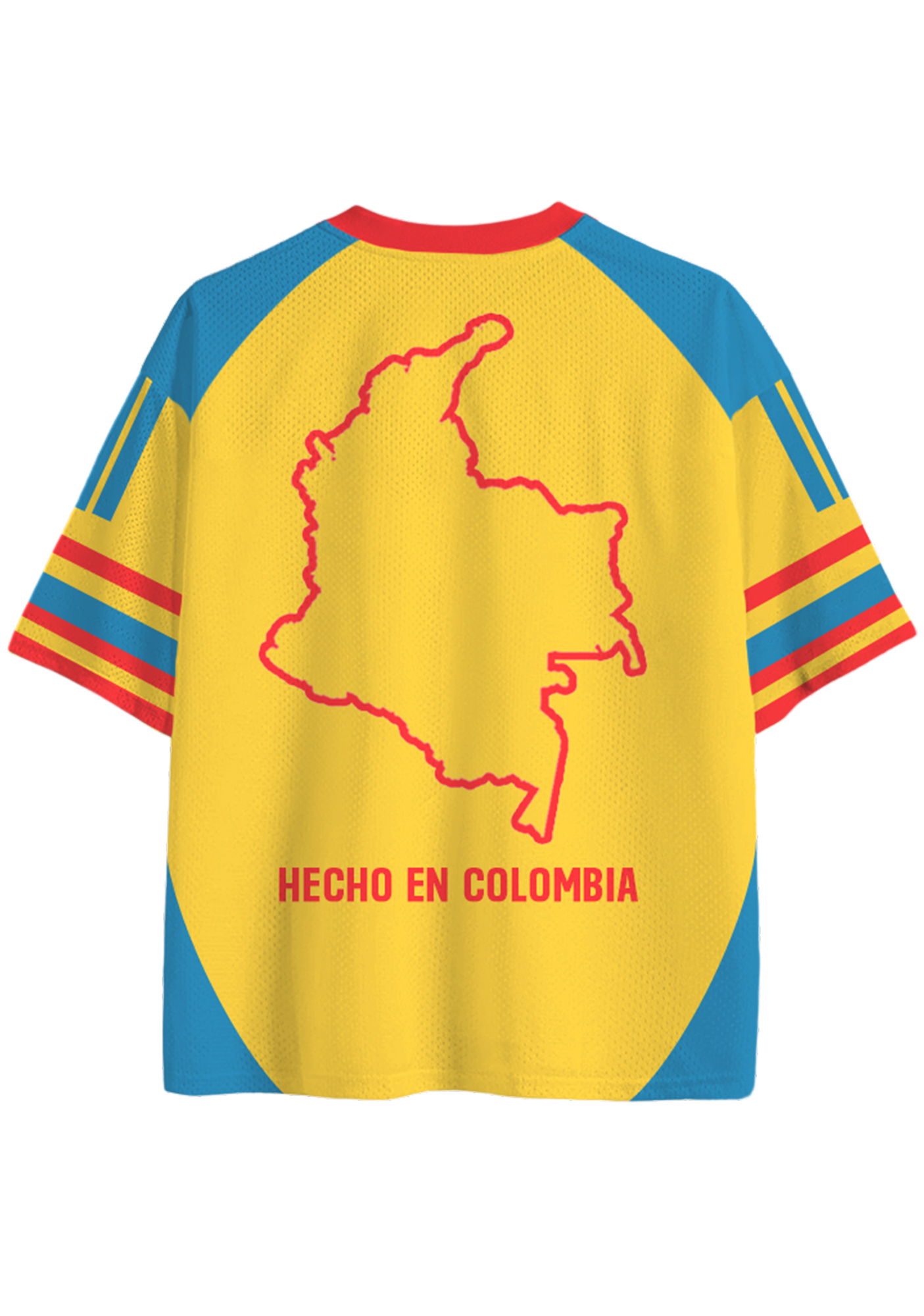Retro Color Block Colombia Flag Mesh Jersey Shirts