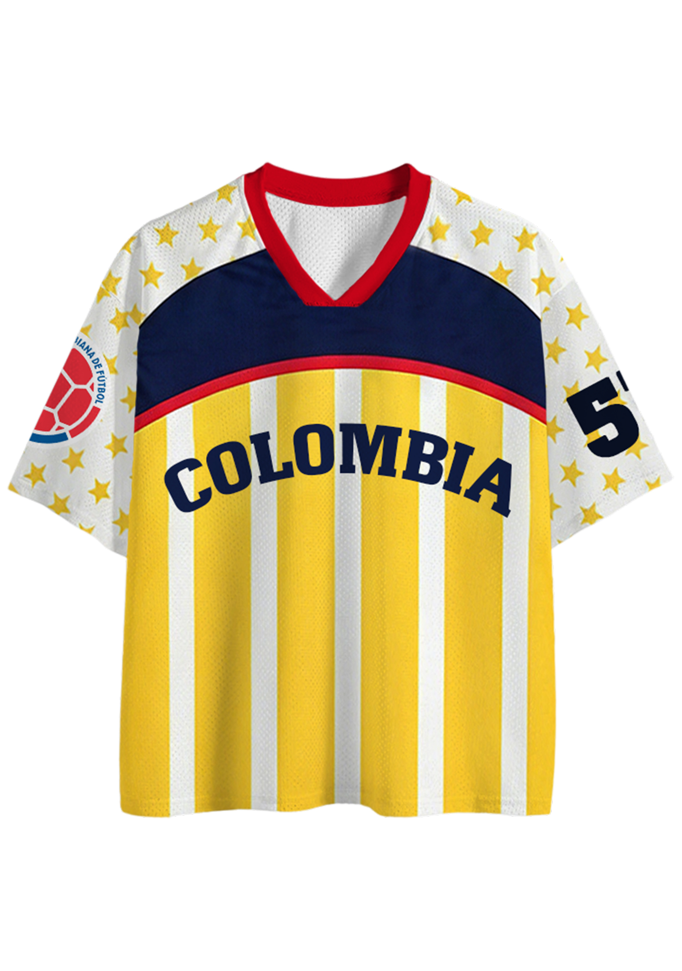 Star Pattern Colombia Striped Mesh Jersey Shirts
