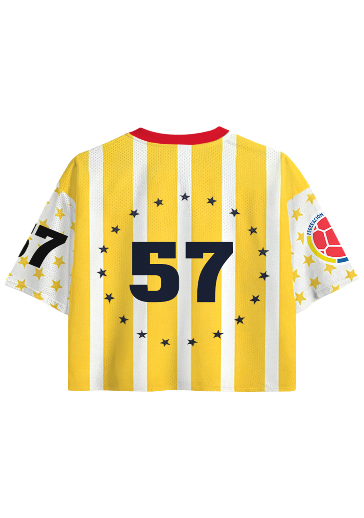 Star Pattern Colombia Striped Crop Jersey Shirts