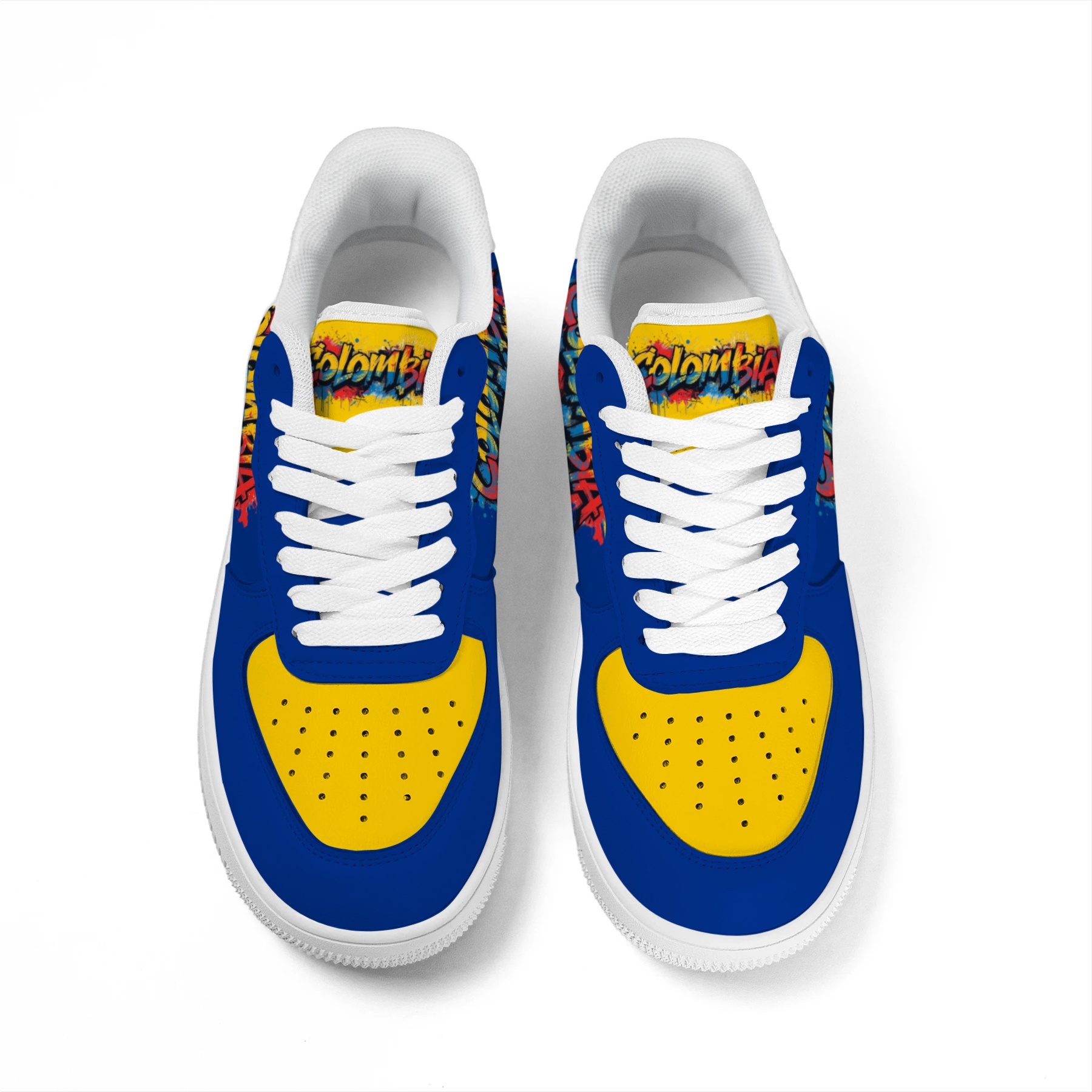 Colombia Graffiti Letter Flag Color Low Top Sneakers