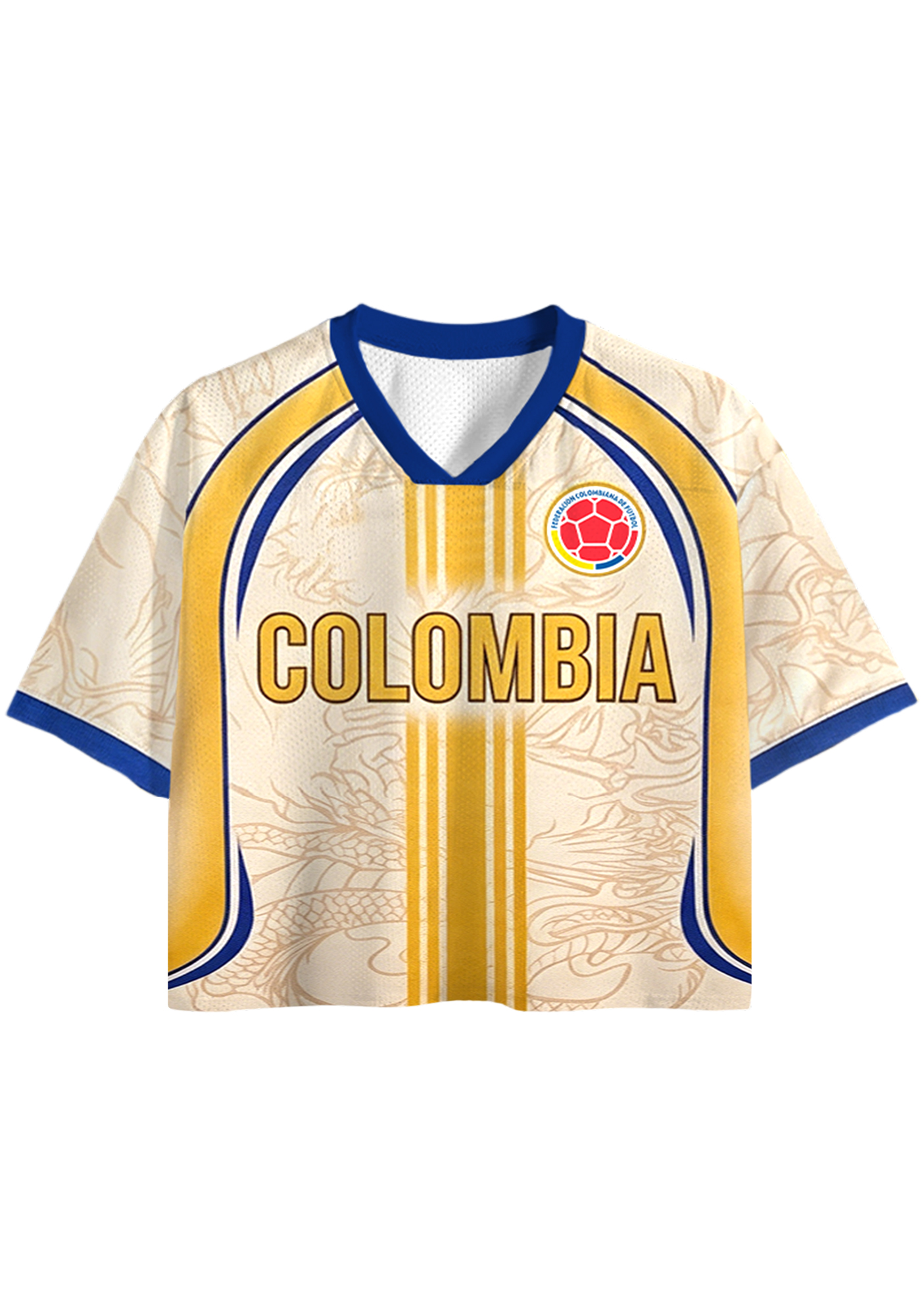 Colombia Dragon Print Crop Jersey Shirts