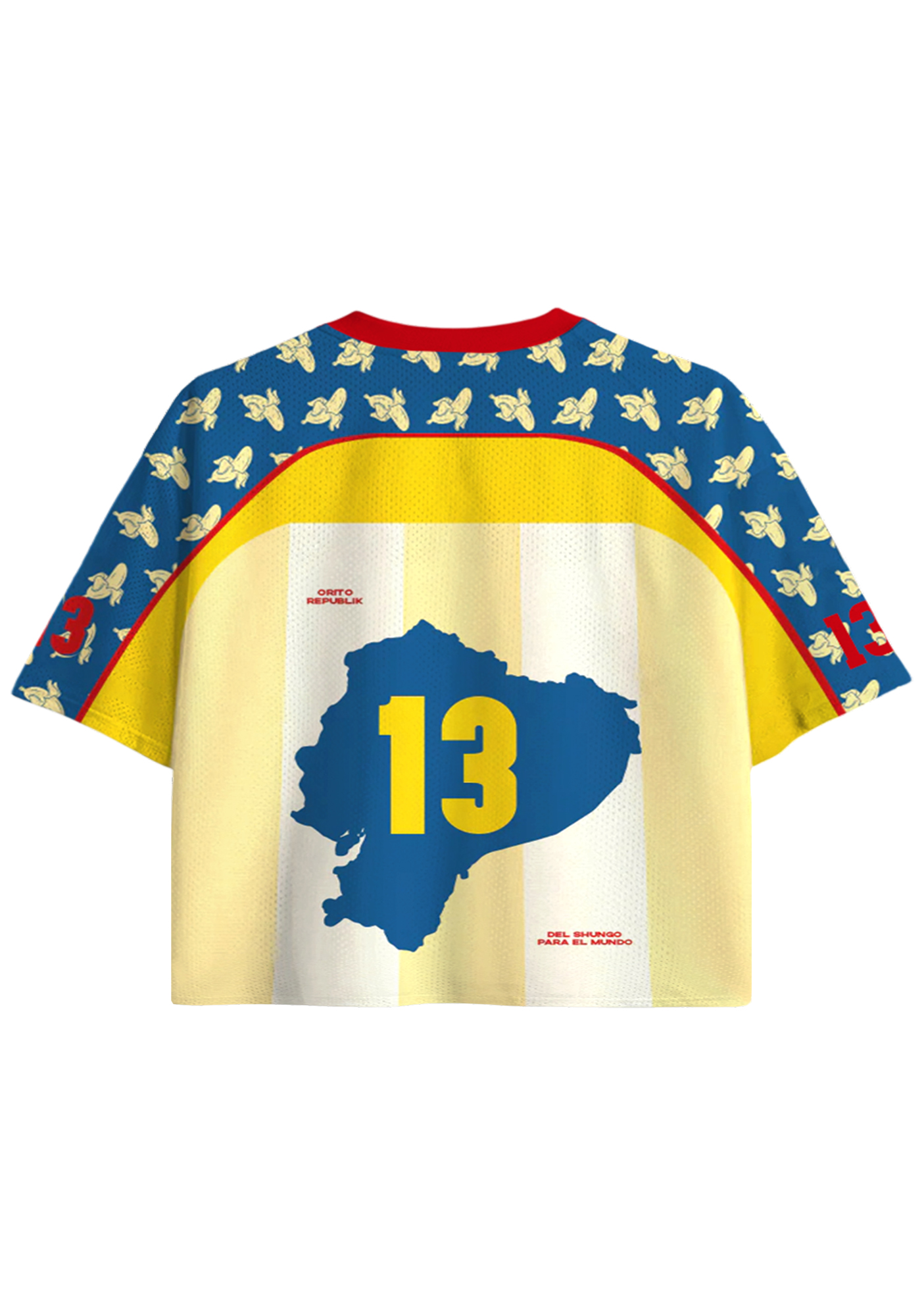 Vintage Banana Print Ecuador National Team Crop Jersey Shirts